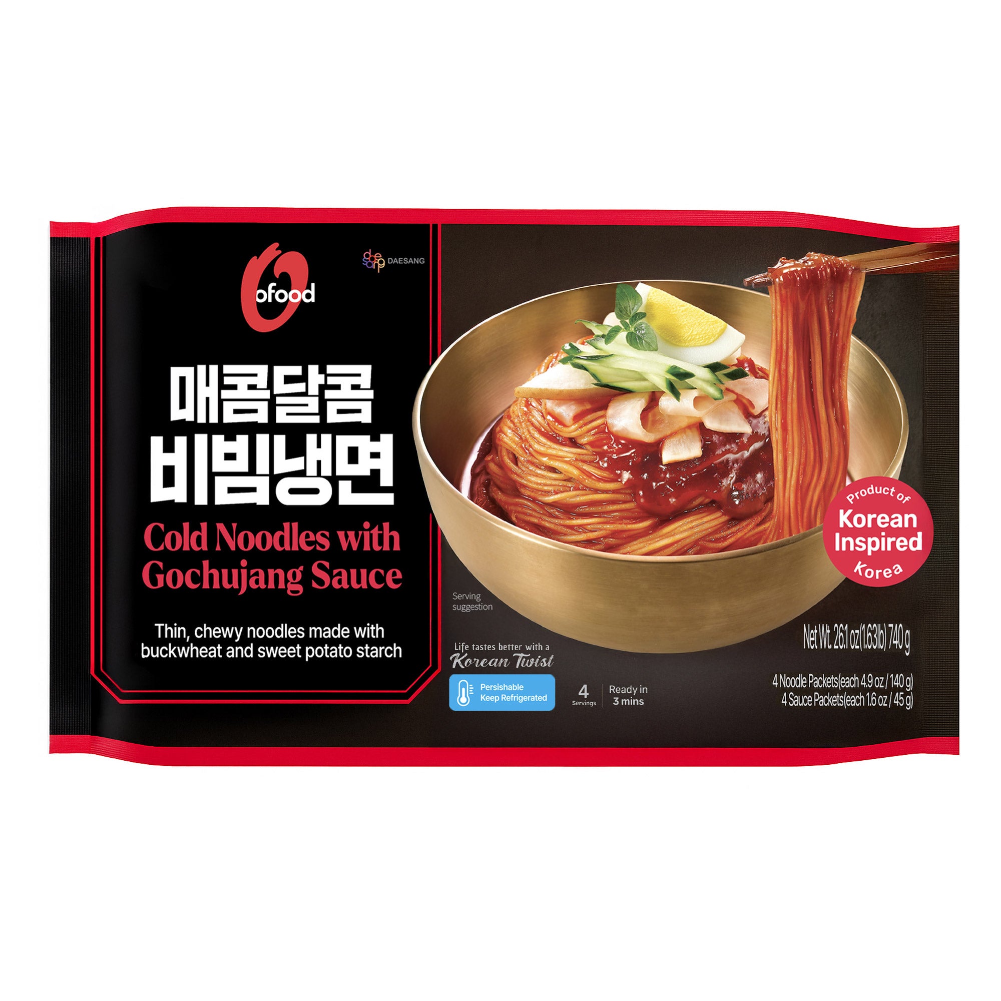 DAESANG COLD NOODLES W/ SPICY SAUCE 26.1 OZ - Image 1