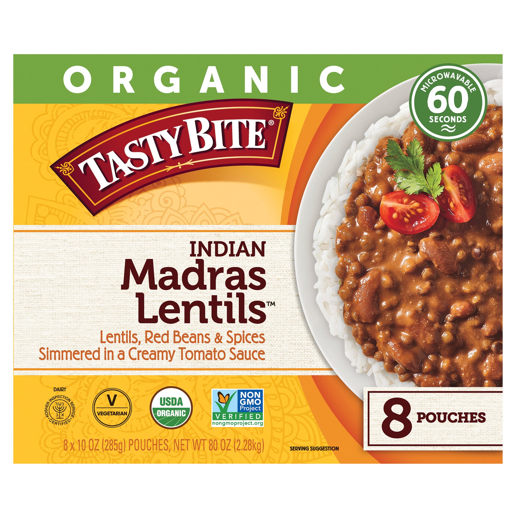 ORGANIC TASTY BITE MADRAS LENTILS 8/10 OZ (5 LBS)