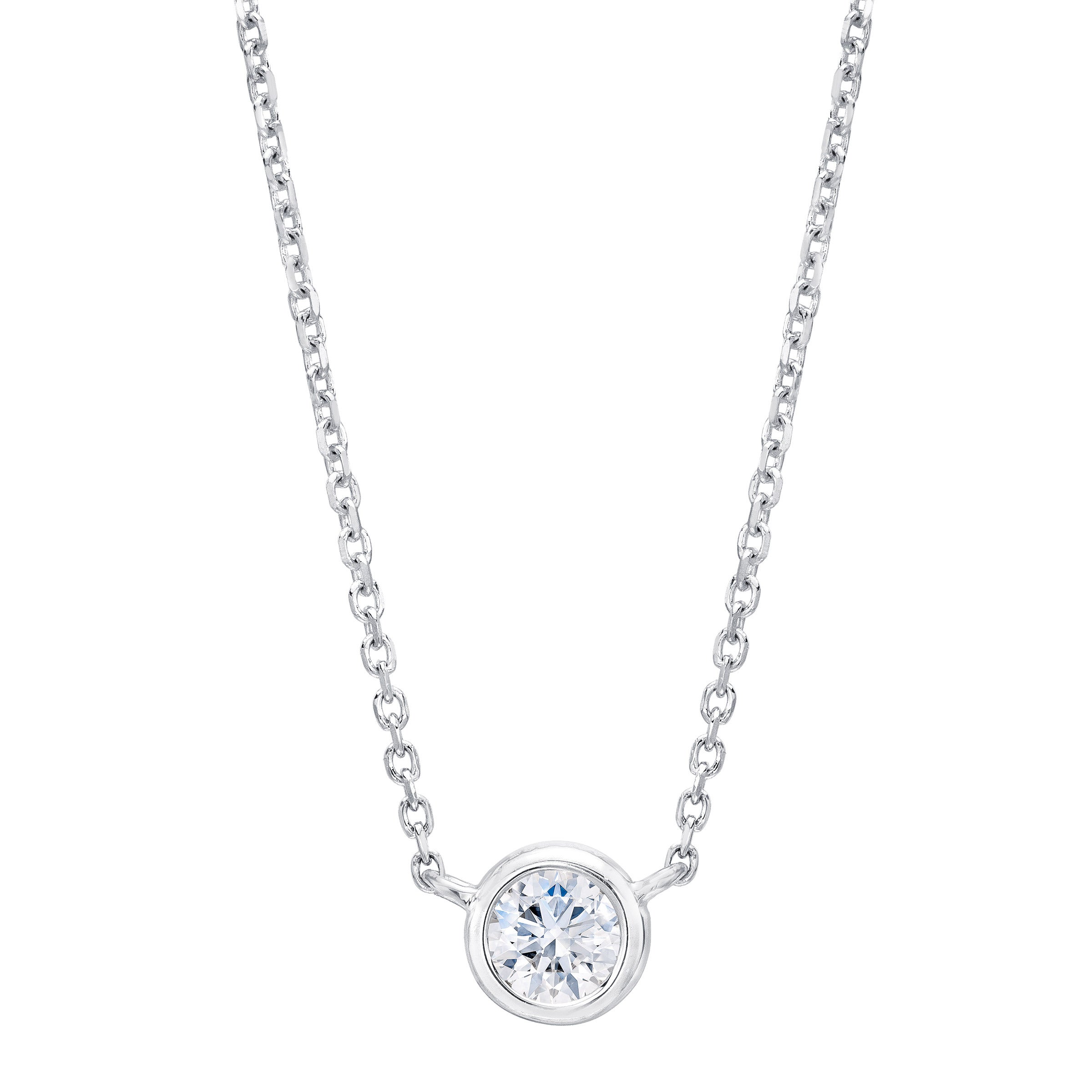 14KT WHITE GOLD VS2 I 0.14CTW ROUND DIAMOND NECKLACE - Image 1