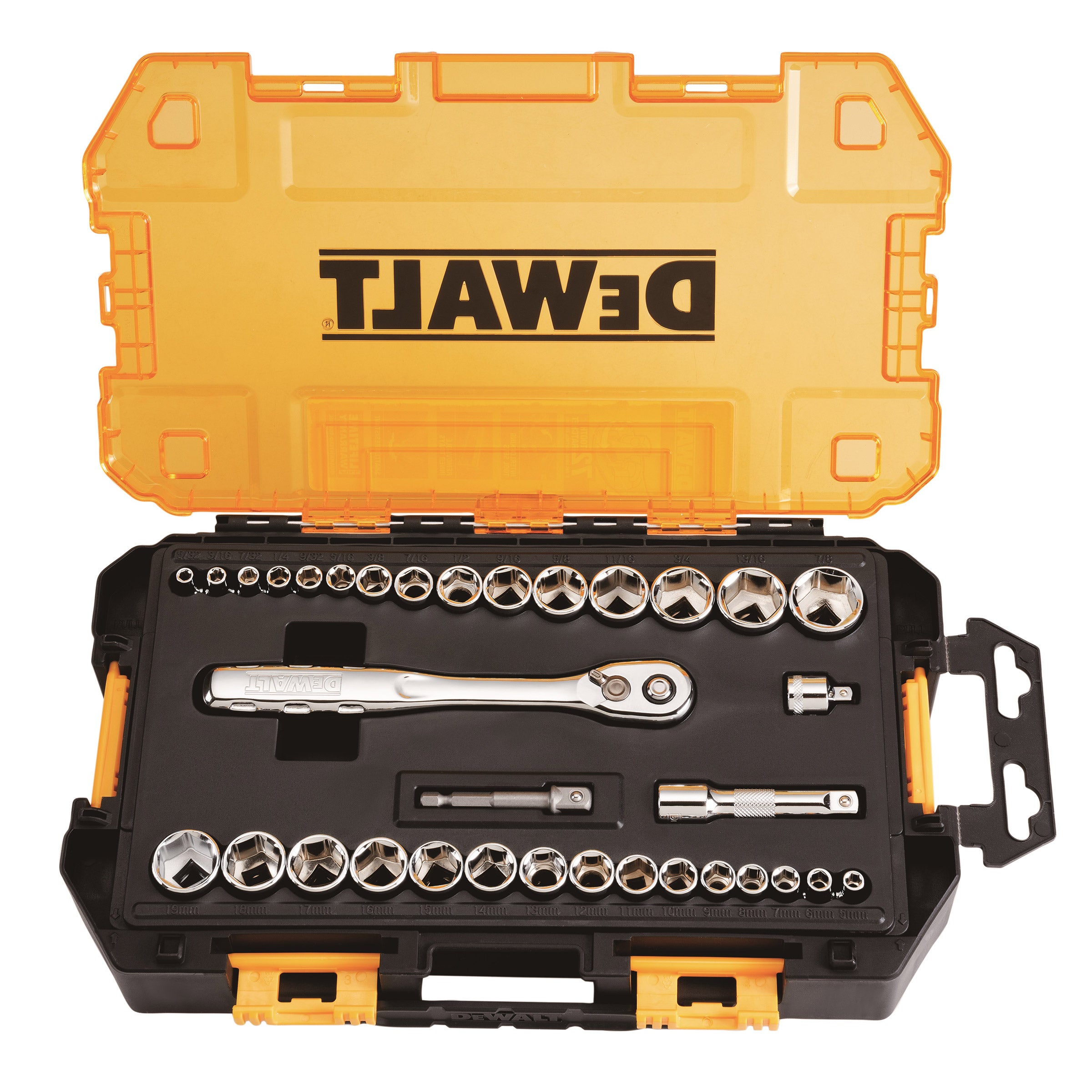 DEWALT 1/4¨ AND 3/8¨ 34 PC DRIVE SOCKET SET - Image 1