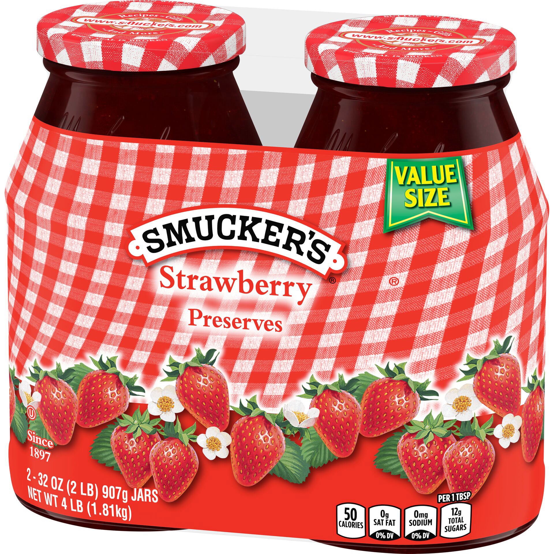 SMUCKER'S STRAWBERRY PRESERVES 2 PACK 32 OUNCES EACH - Image 1