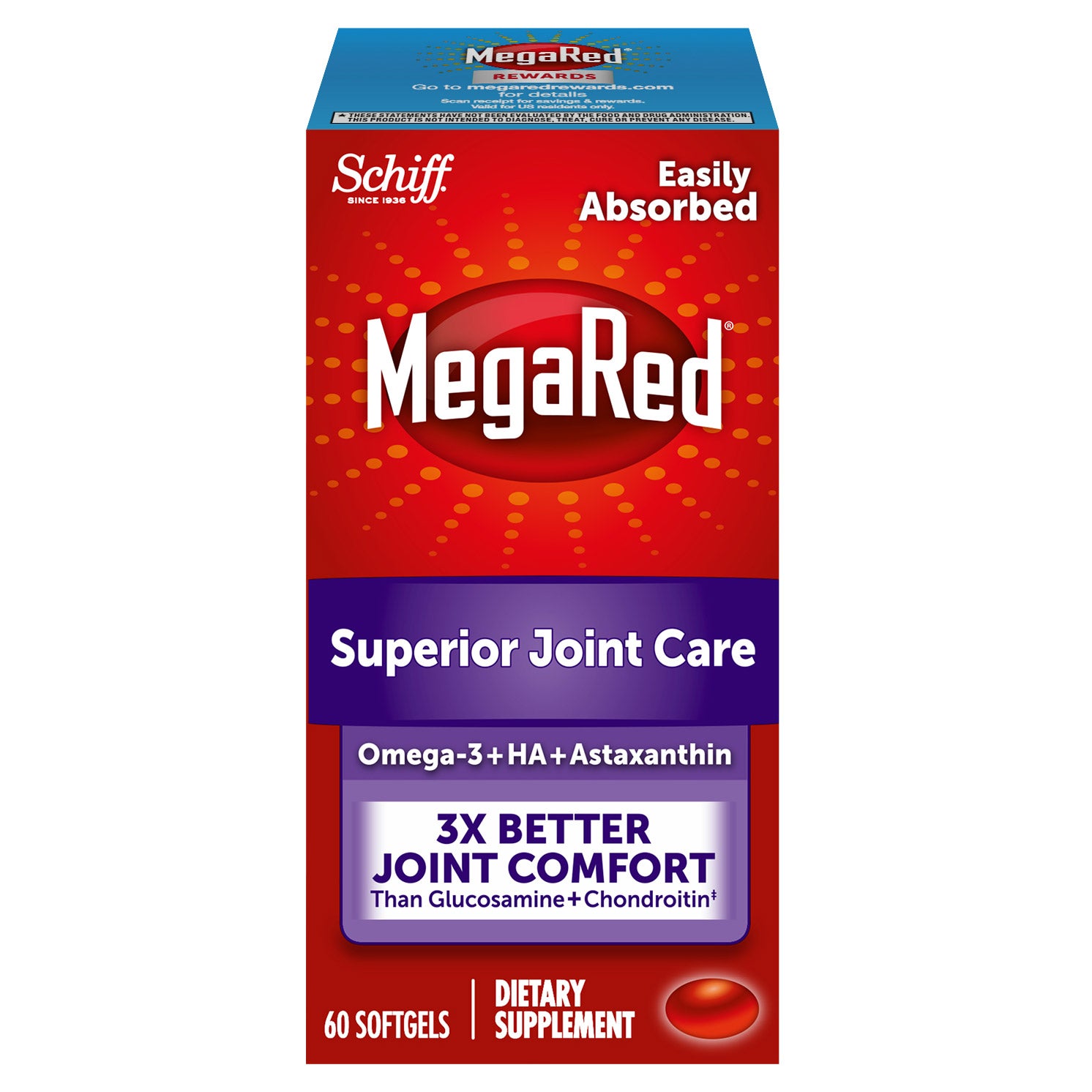SCHIFF MEGA RED JOINT CARE 60 SOFTGELS