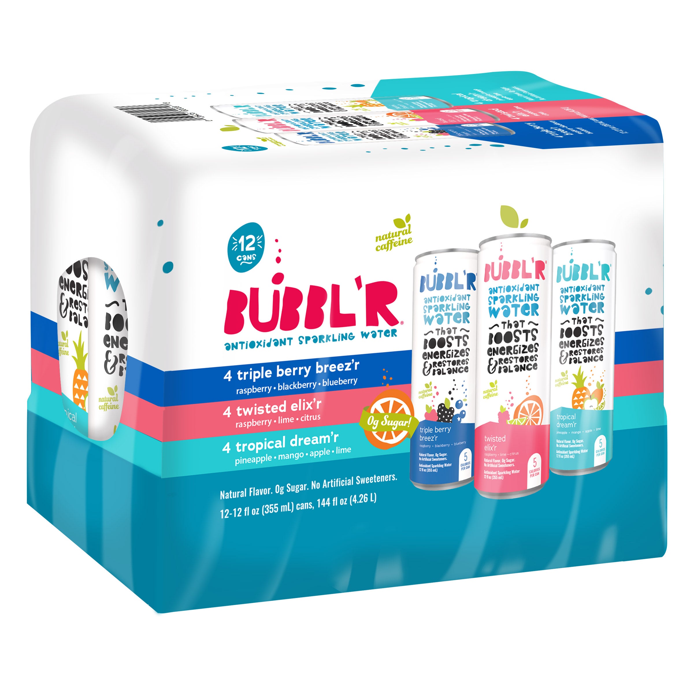 BUBBL'R SPARKLING WATER 12/12 OUNCE CANS