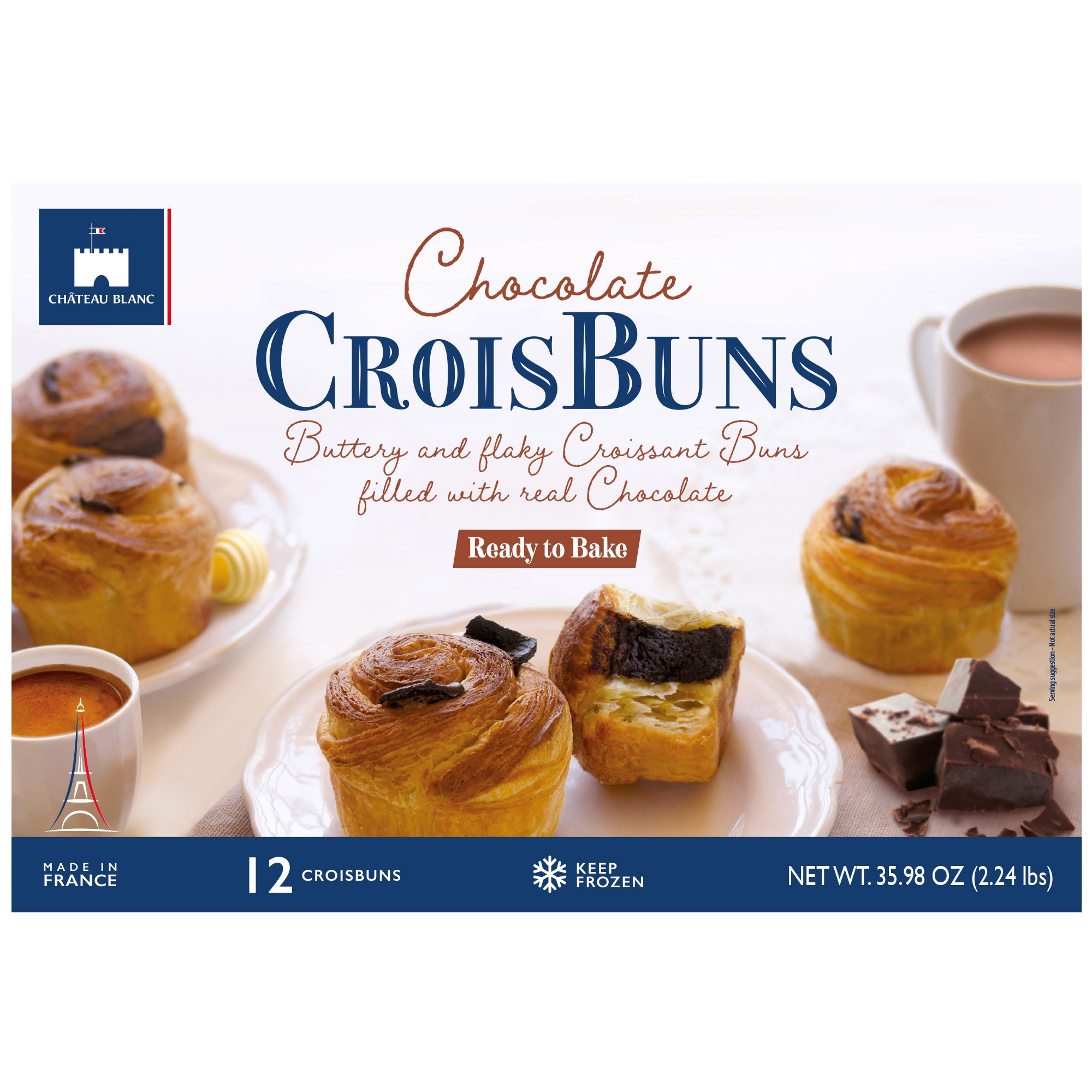 CHATEAU BLANC CHOCOLATE CROISBUNS 12CT - Image 1