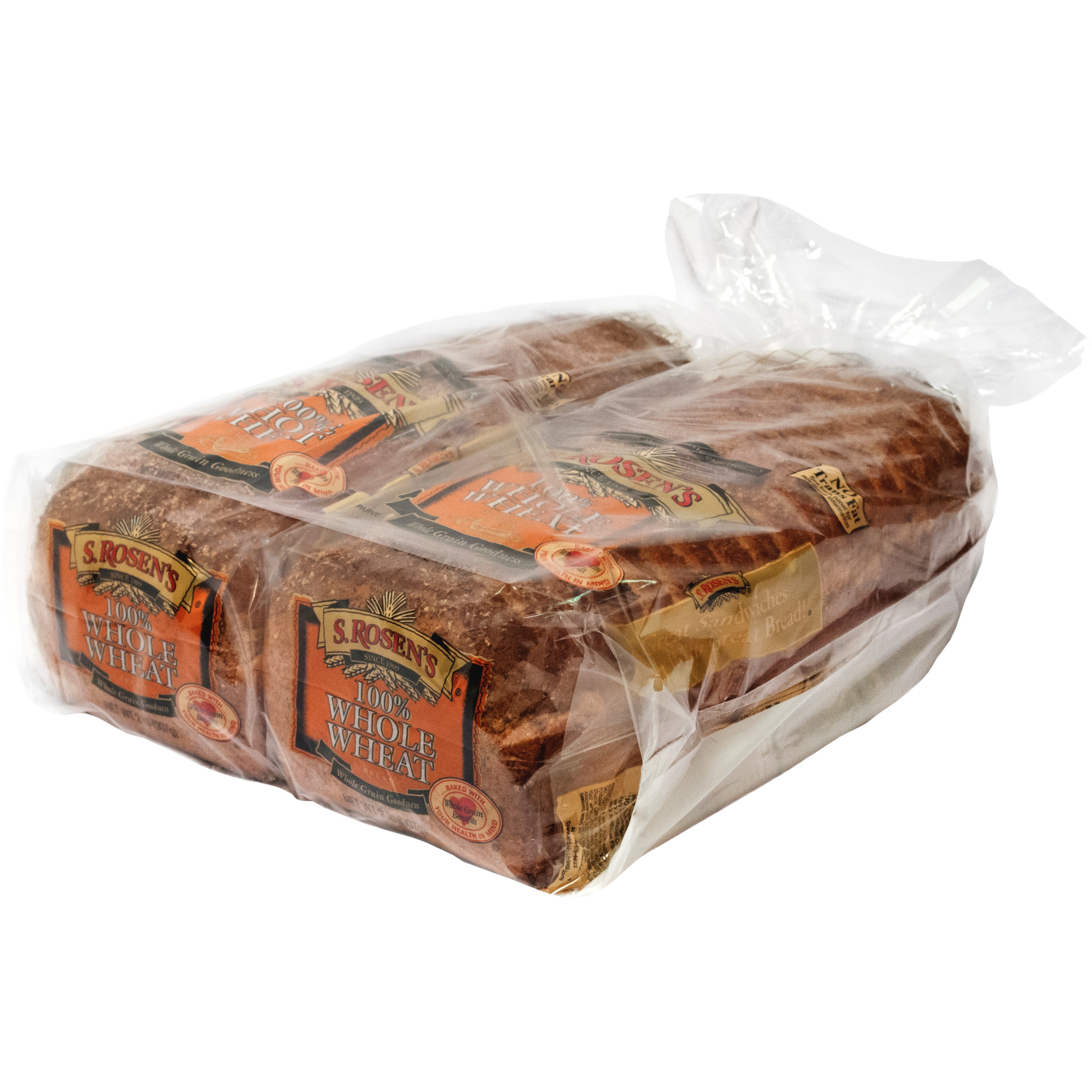 S.ROSEN'S 100% WHOLE WHEAT BREAD 2/32 OUNCE LOAVES