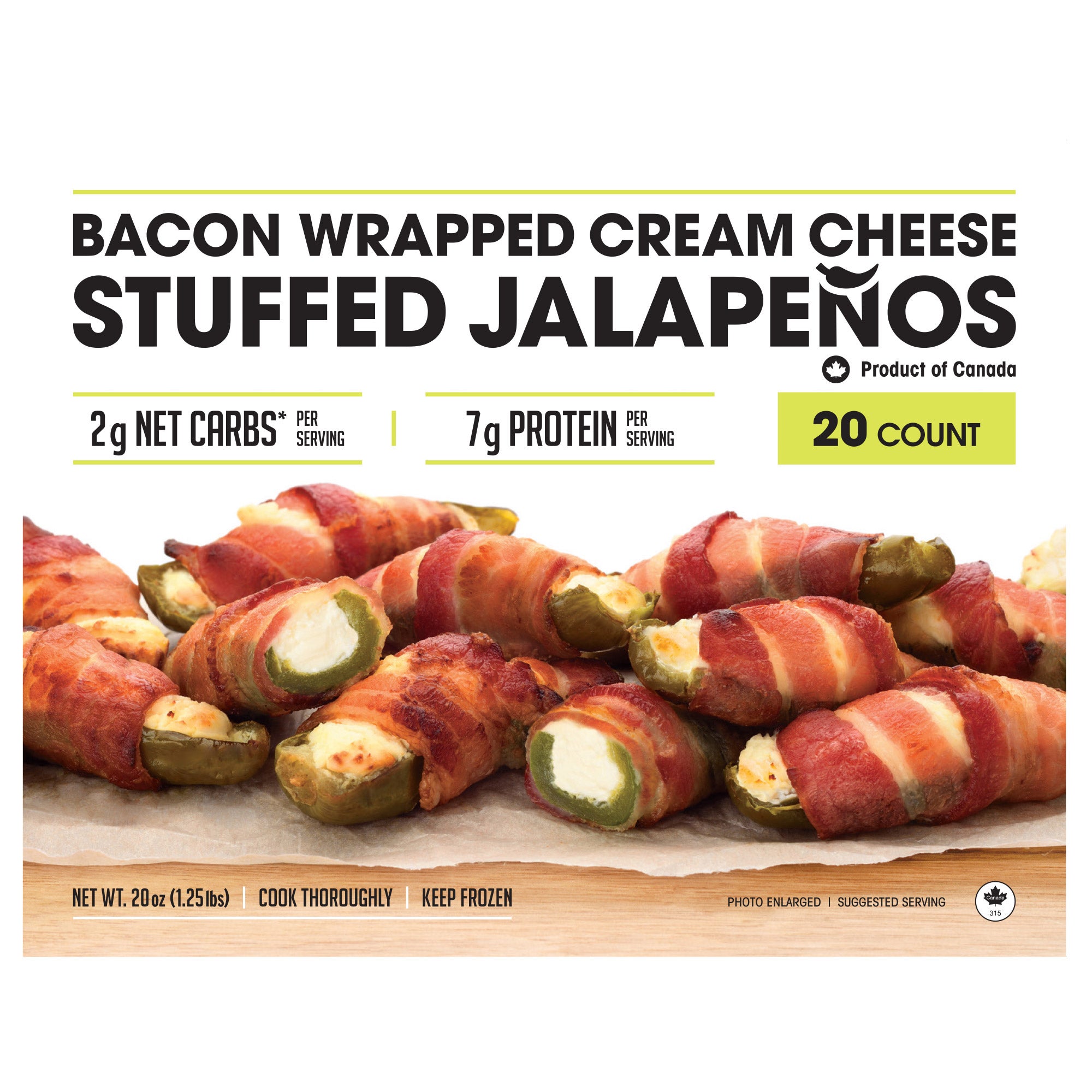 BACON WRAPPED CREAM CHEESE STUFFED JALAPENOS 20CT - Image 1