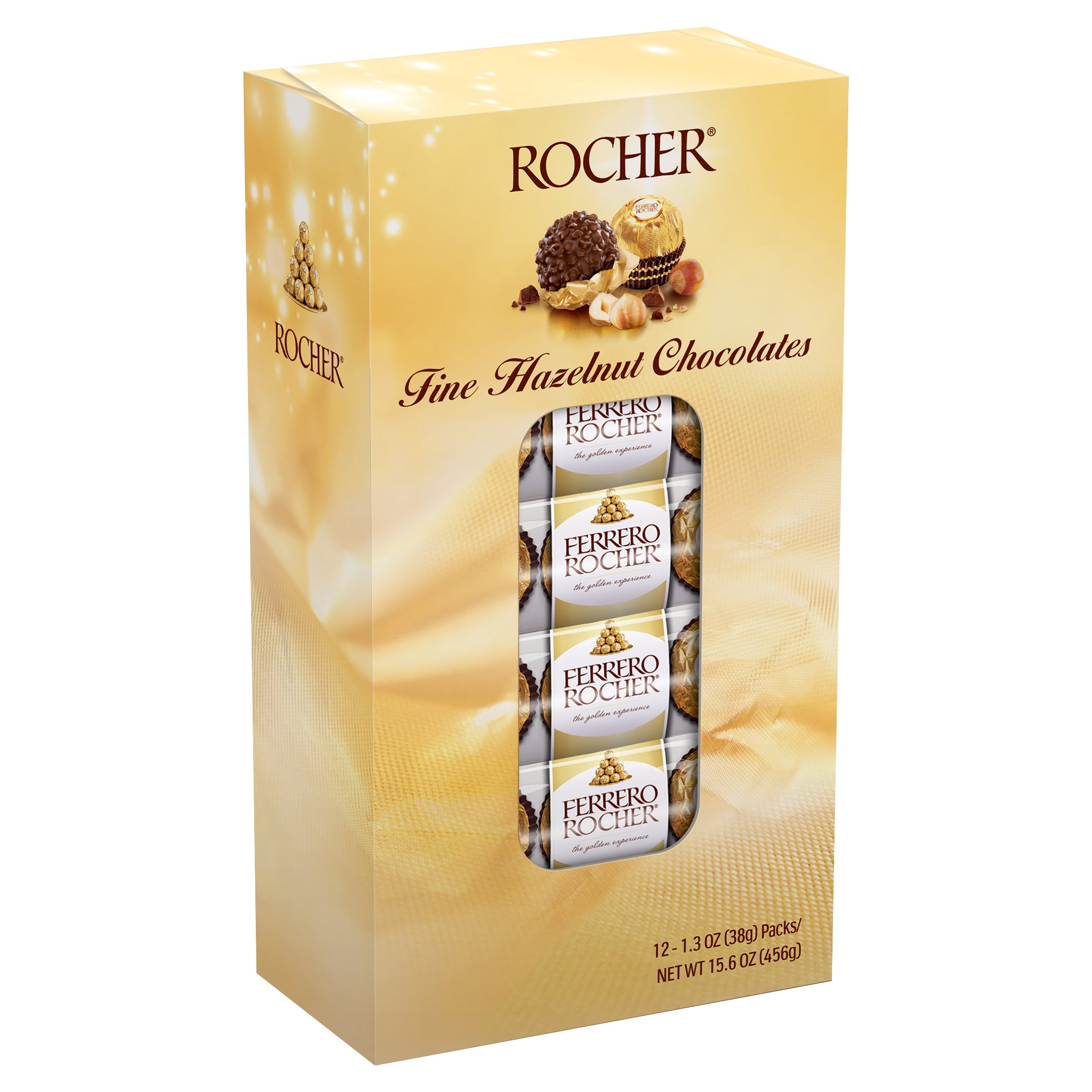 FERRERO ROCHER HAZELNUT CHOCOLATES 12/3 PKS (.975 LB) - Image 1