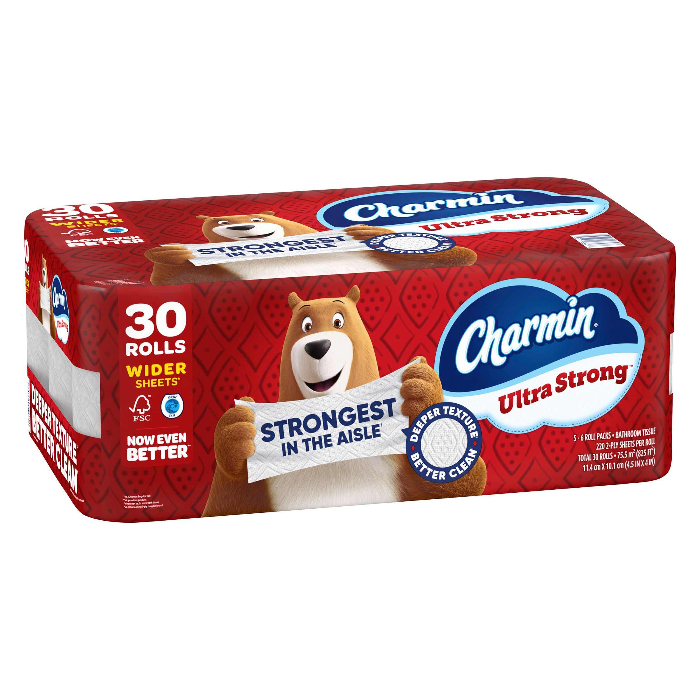 CHARMIN ULTRA STRONG 825 SQ FT 30 ROLLS / 220 SHEETS - Image 1