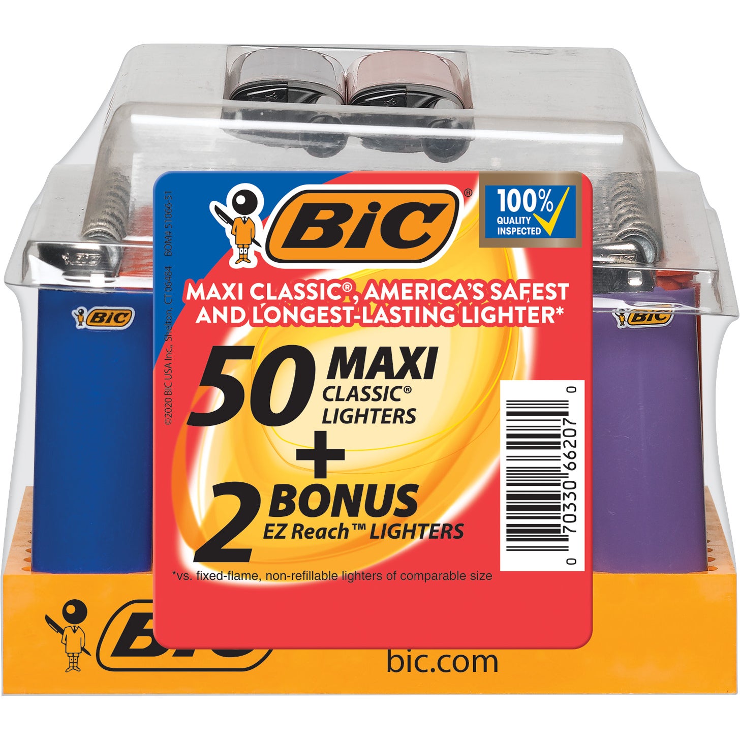 BIC LIGHTERS CHILD GUARD 50 CT + 2 EZ REACH