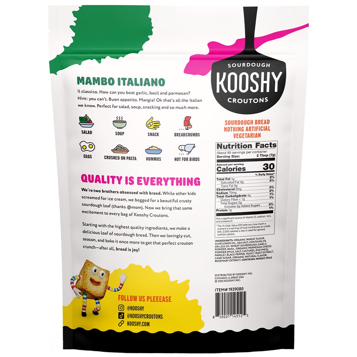 KOOSHY MAMBO ITALIANO CROUTON 22 OUNCE BAG