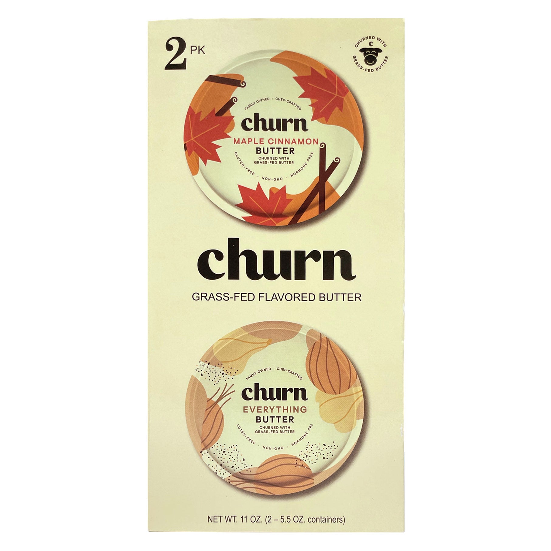 CHURN GRASS FED BUTTER SWEET & SAVORY PACK 2/5.5 OZ