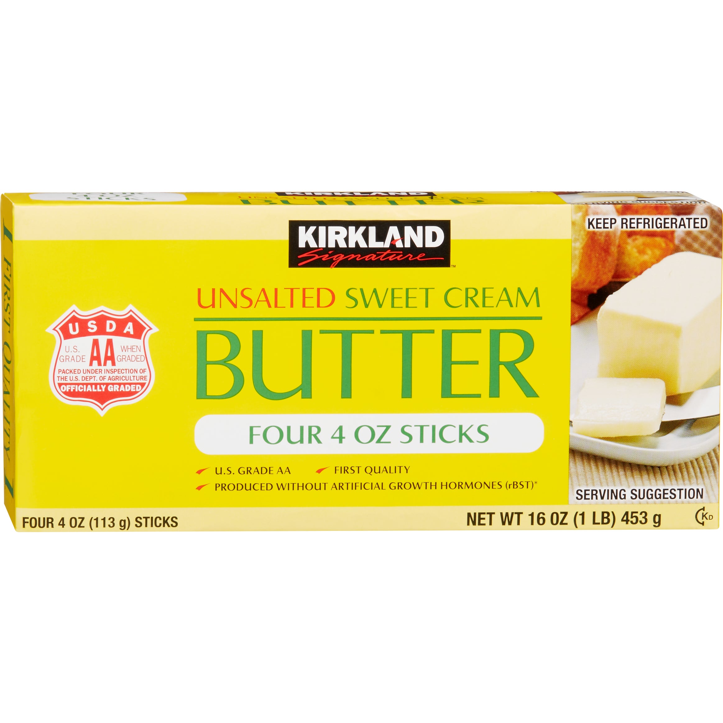 KIRKLAND SIGNATURE UNSALTED BUTTER QTRS 4/1 LB - Image 1
