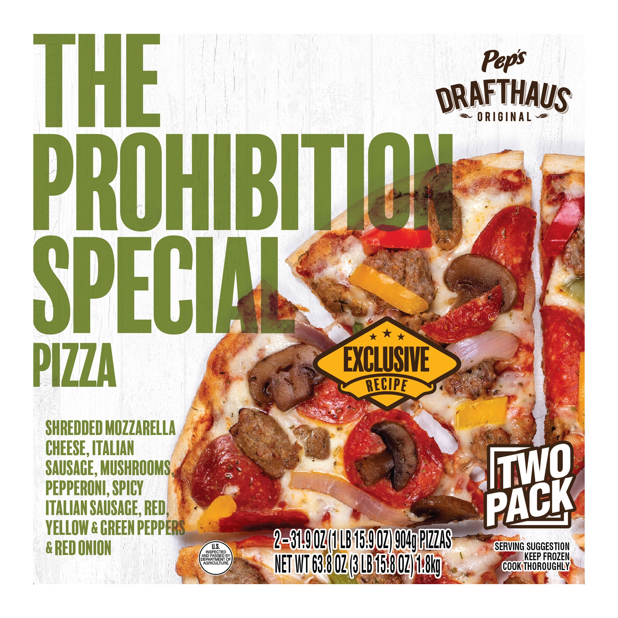 PEP'S DRAFTHAUS PROHIBITION SPECIAL PIZZA 2CT