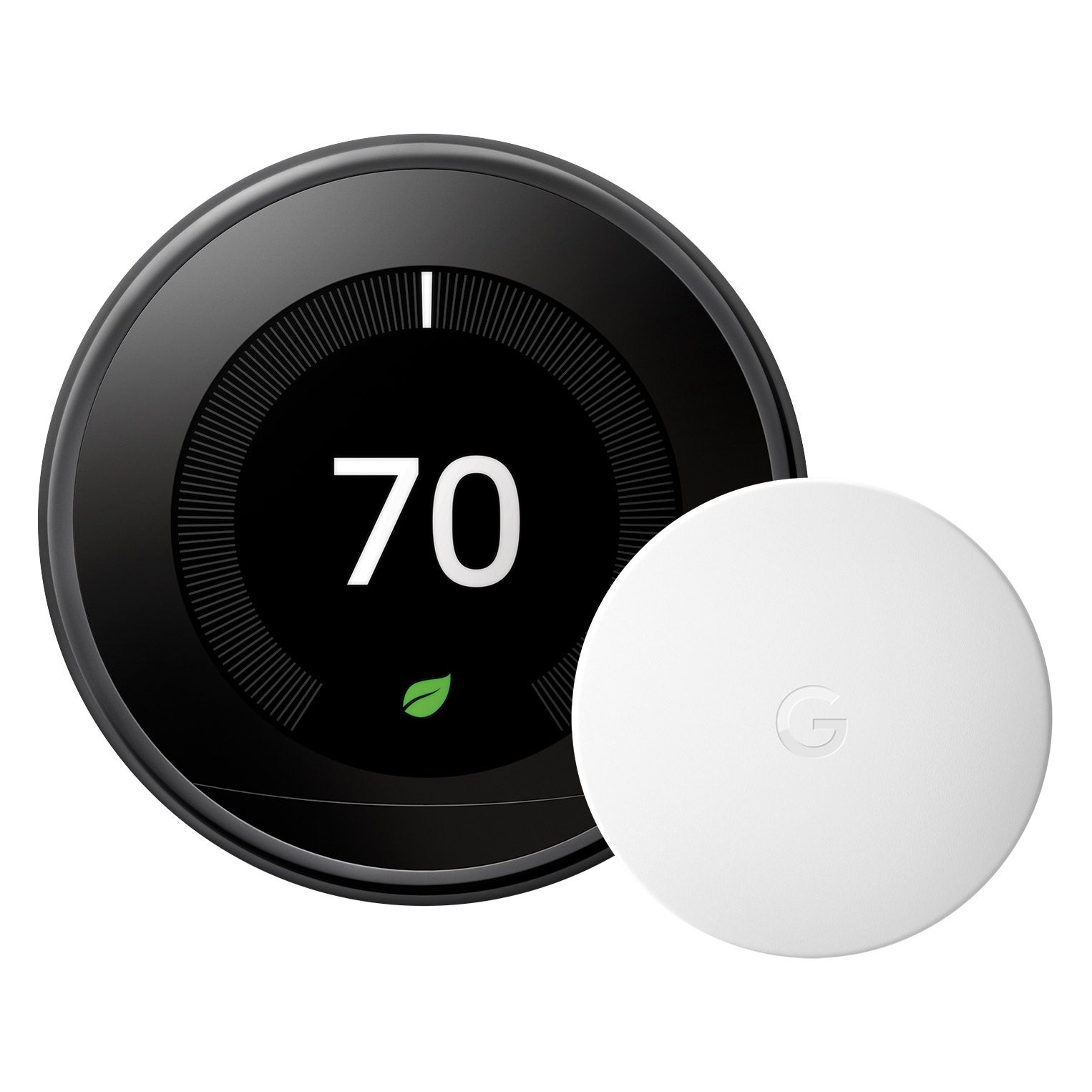 NEST WIFI SMART THERMOSTAT ONE ROOM SENSOR BLACK^