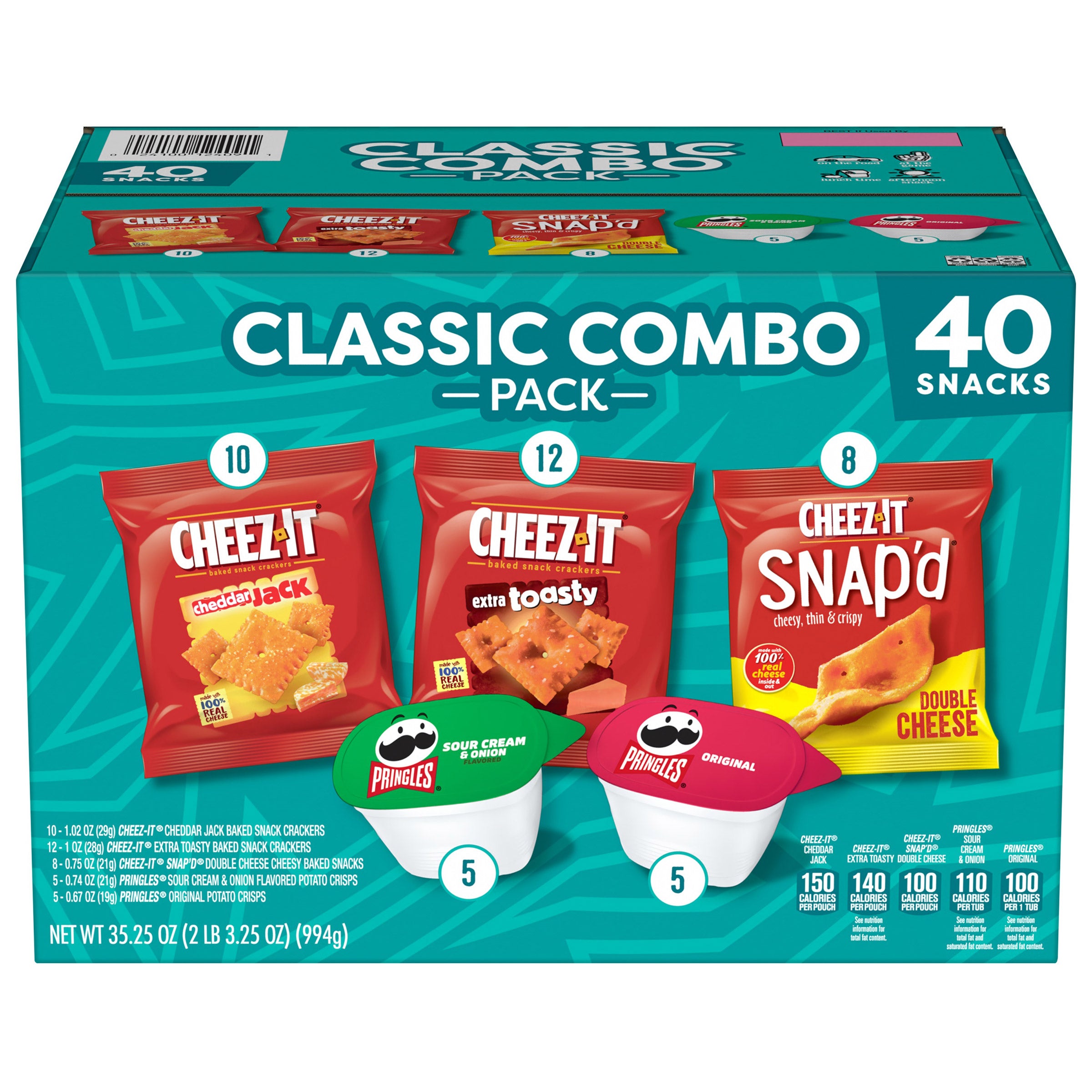CHEEZ-IT PRINGLES CLASSIC COMBO PACK 40 COUNT BOX