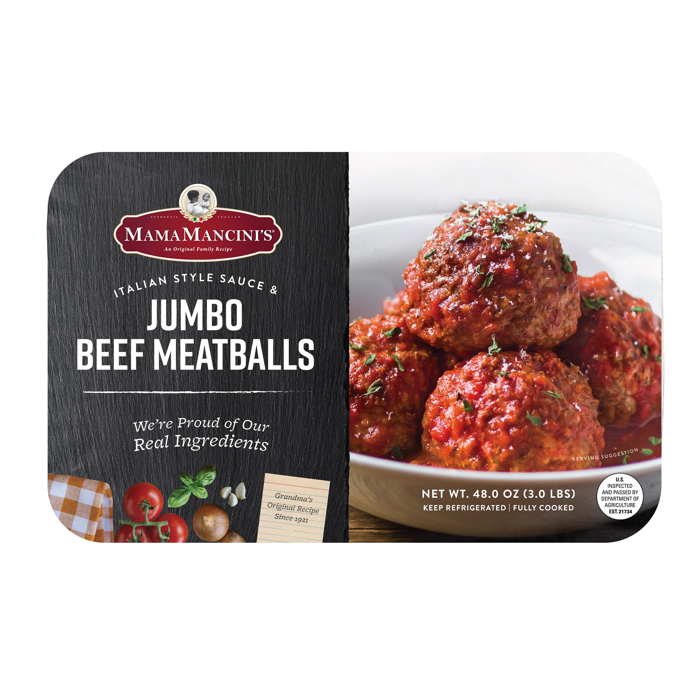 MAMA MANCINI'S JUMBO MEATBALLS 48 OUNCE PACKAGE