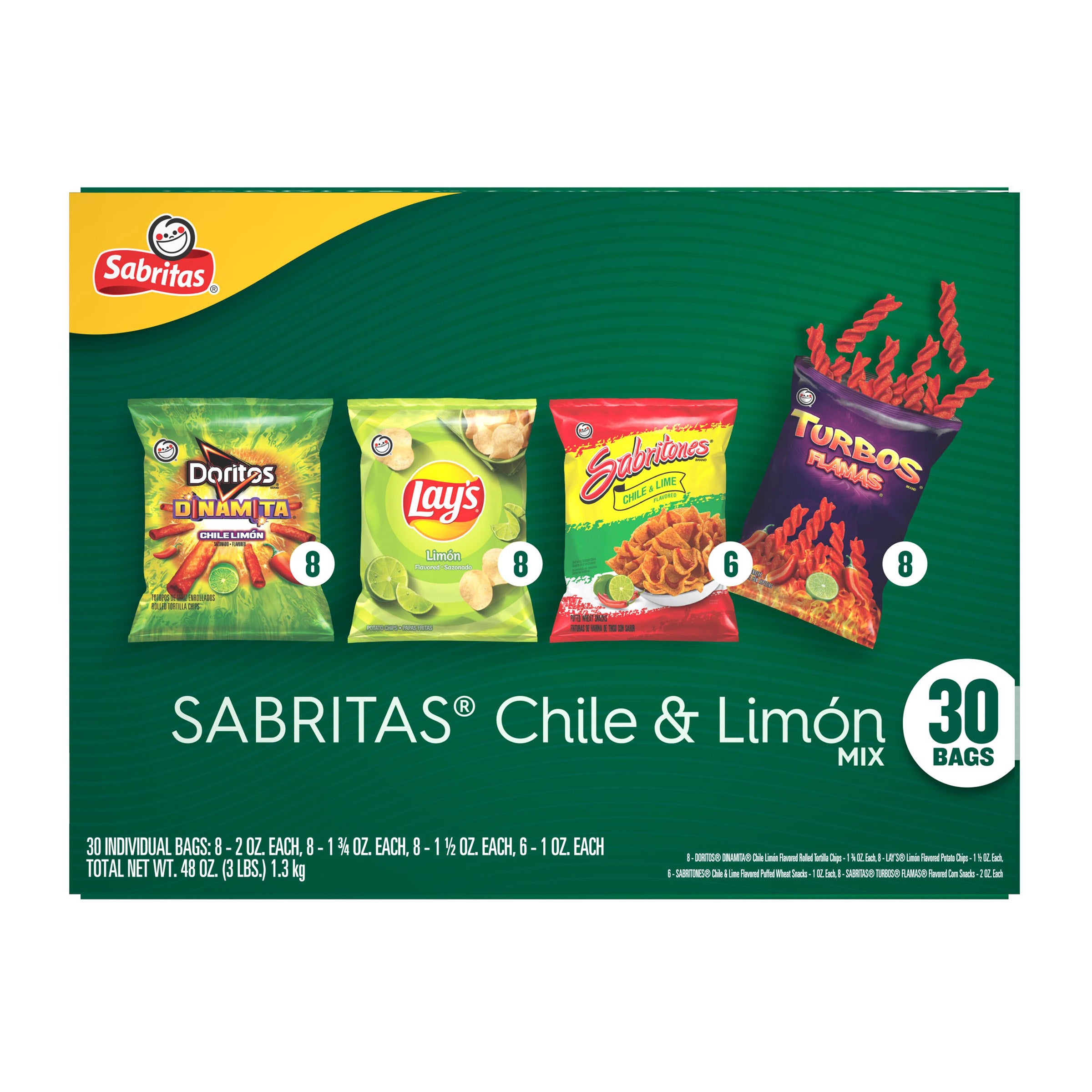 SABRITAS CHILE LIMON VTY 30 CT / 1.6 OZ