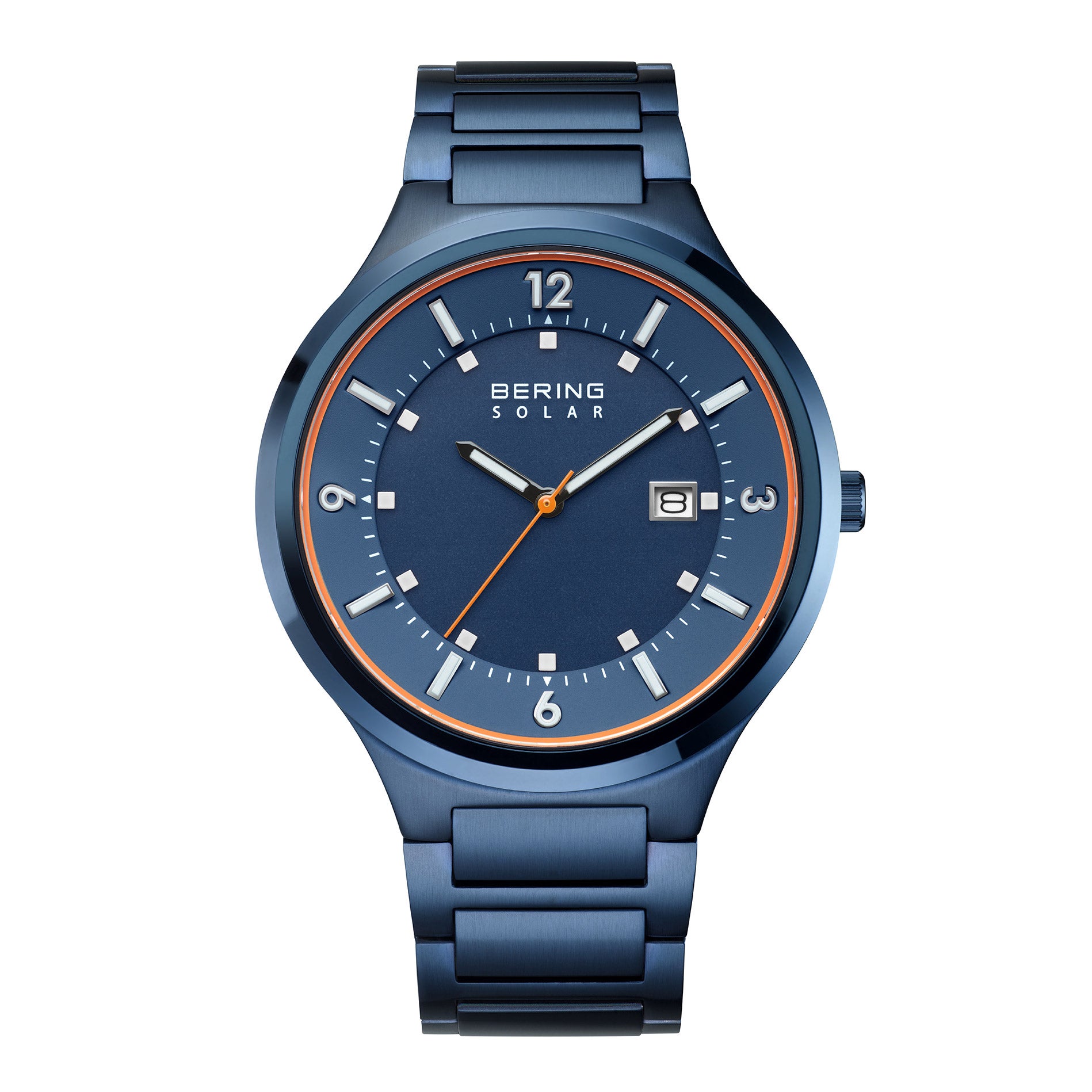 BERING SOLAR BLUE STAINLESS STEEL CASE MEN'S WATCH - Image 1