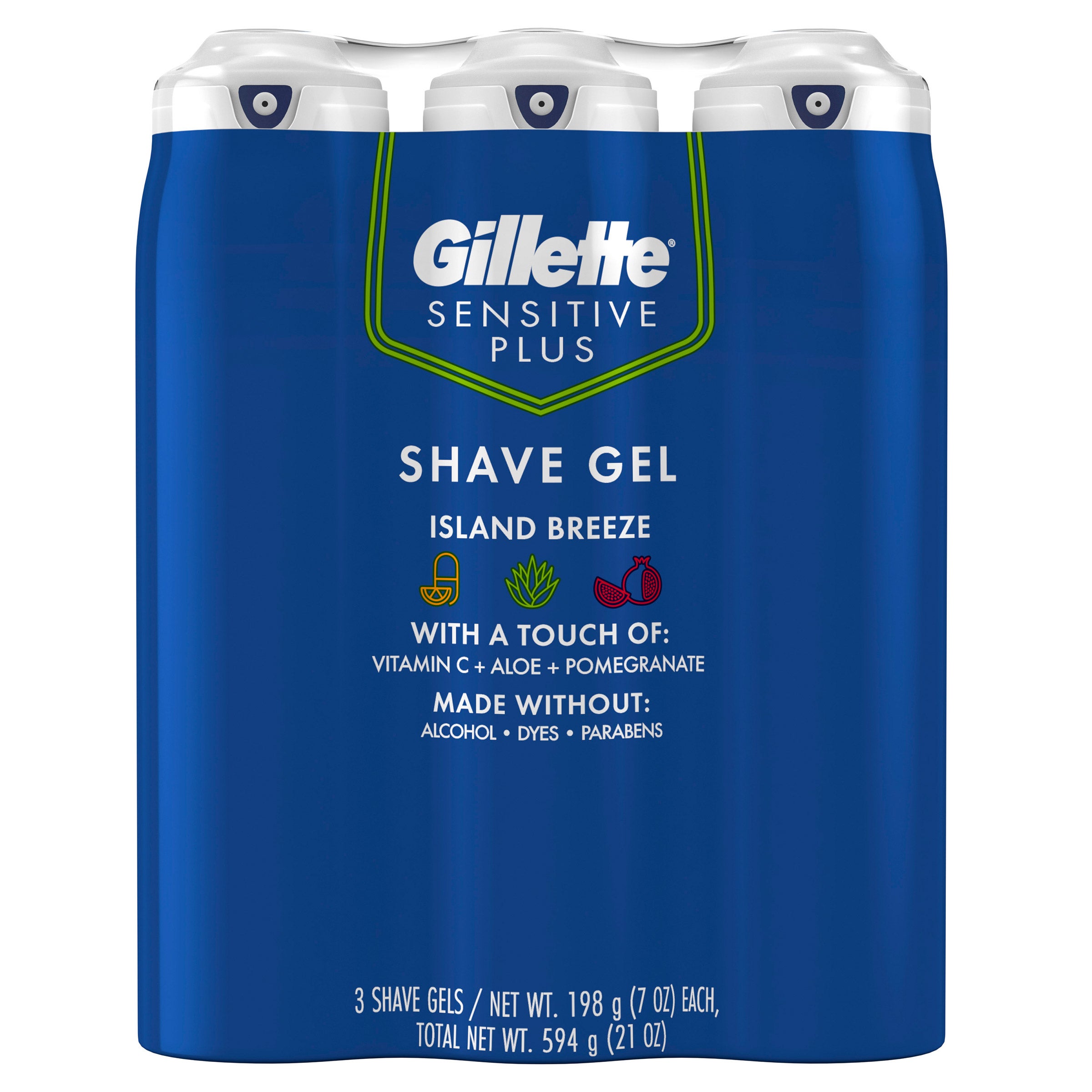 GILLETTE ISLAND BREEZE SHAVE GEL 7 OZ 3-PACK
