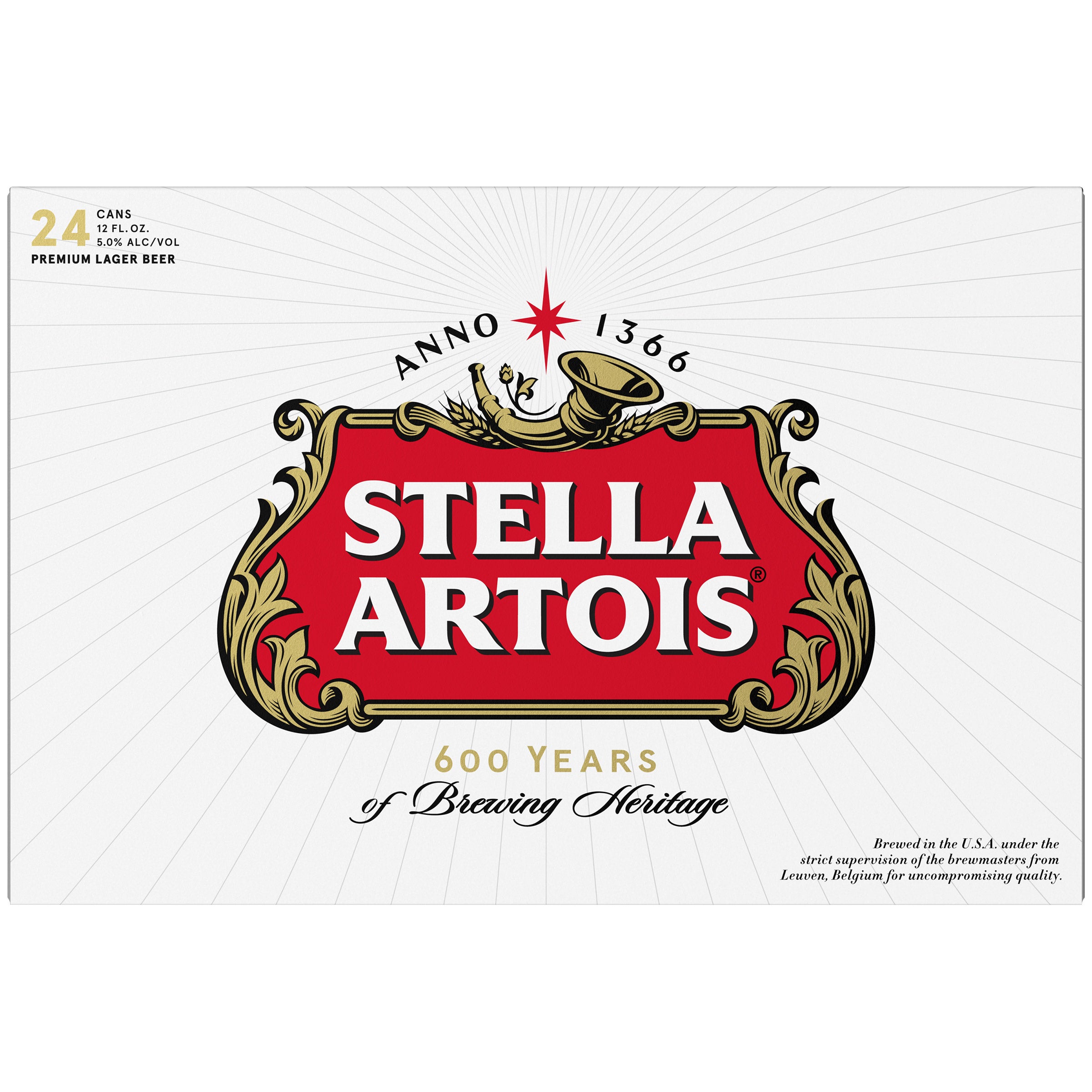 STELLA ARTOIS PREMIUM BELGIAN LAGER 24/12.OZ CANS