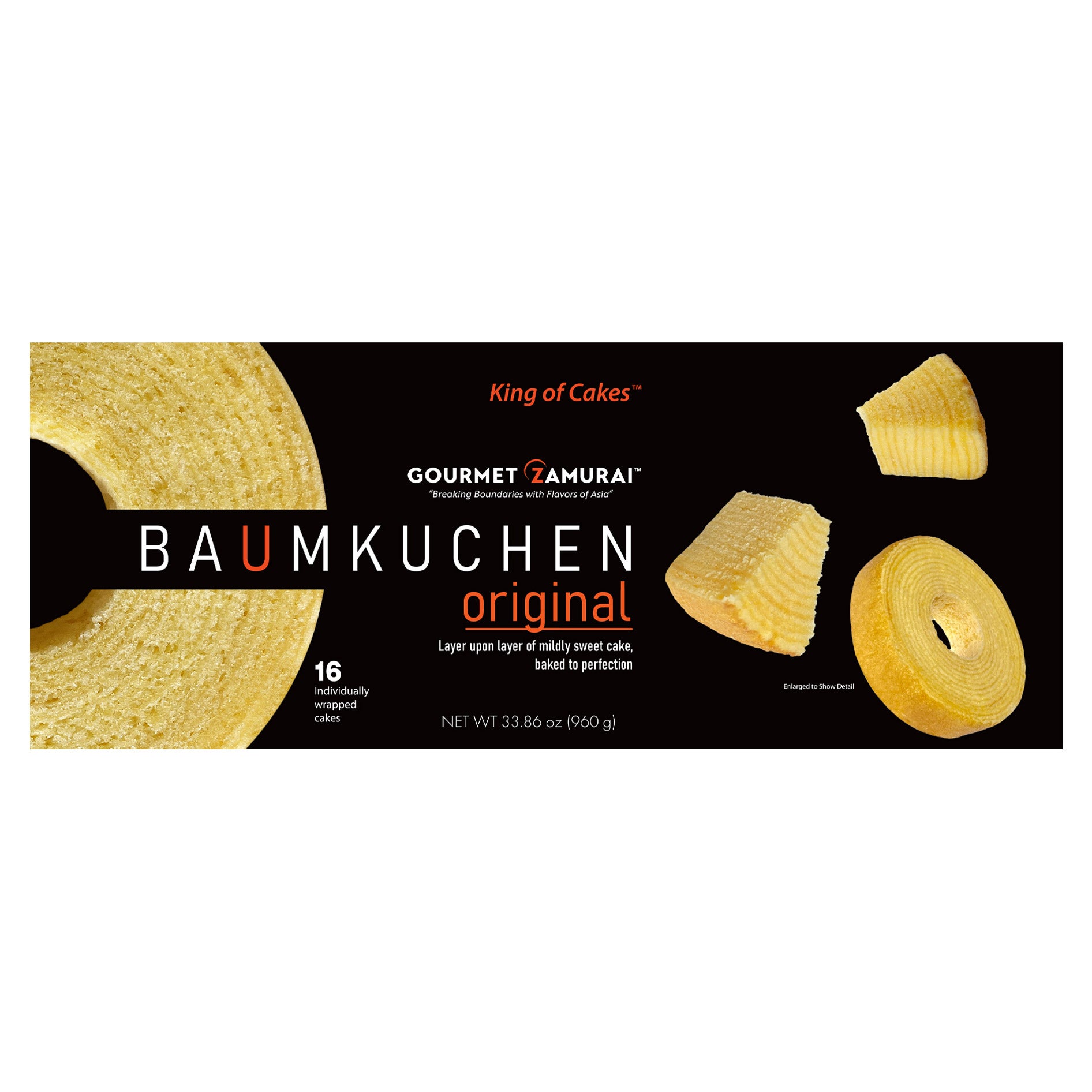 GOURMET ZAMURAI BAUMKUCHEN 16 PACK 33.86 OUNCES - Image 1