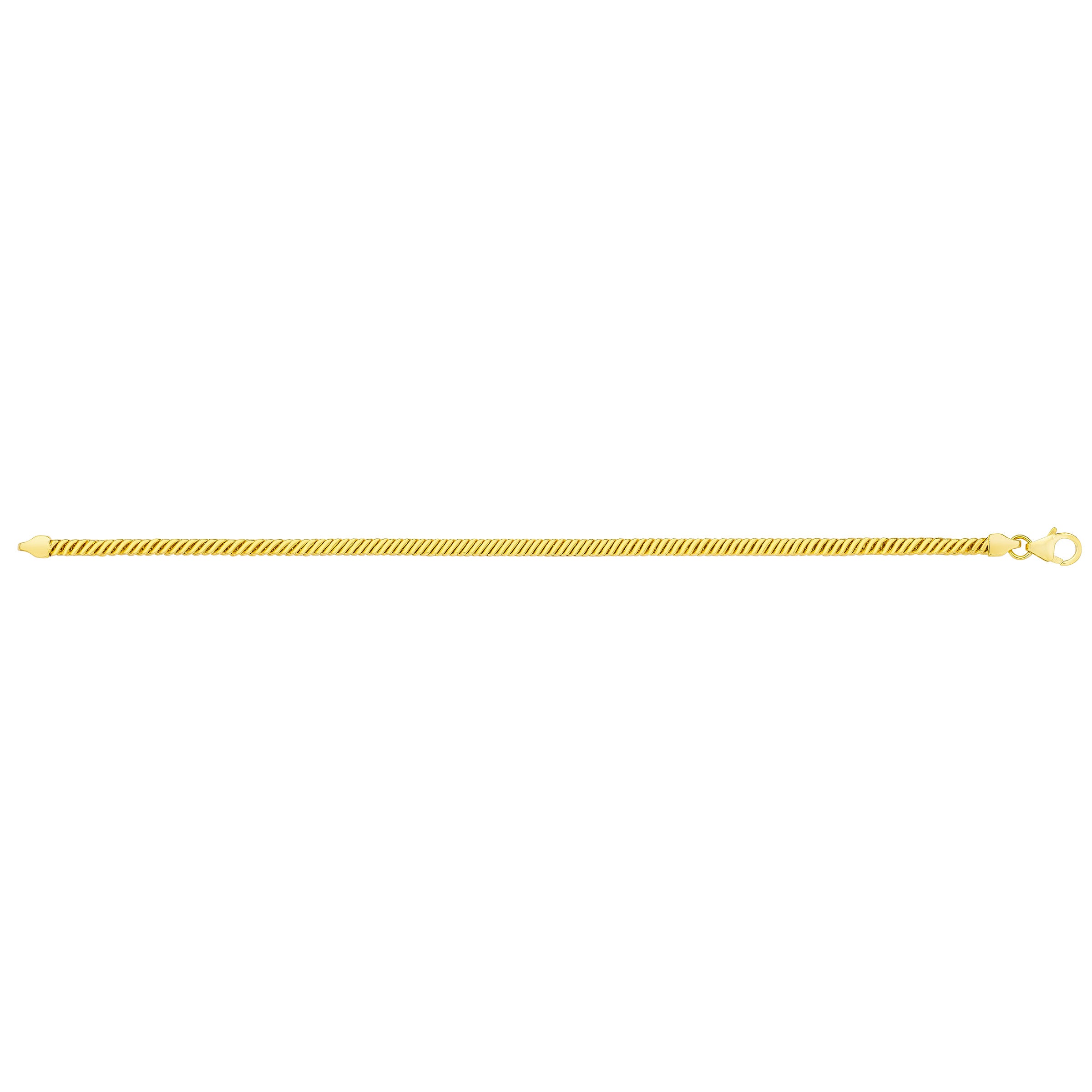 18KT YELLOW GOLD 7.5¨ SQUARE SNAKE BRACELET MADE IN ITALY - Image 1