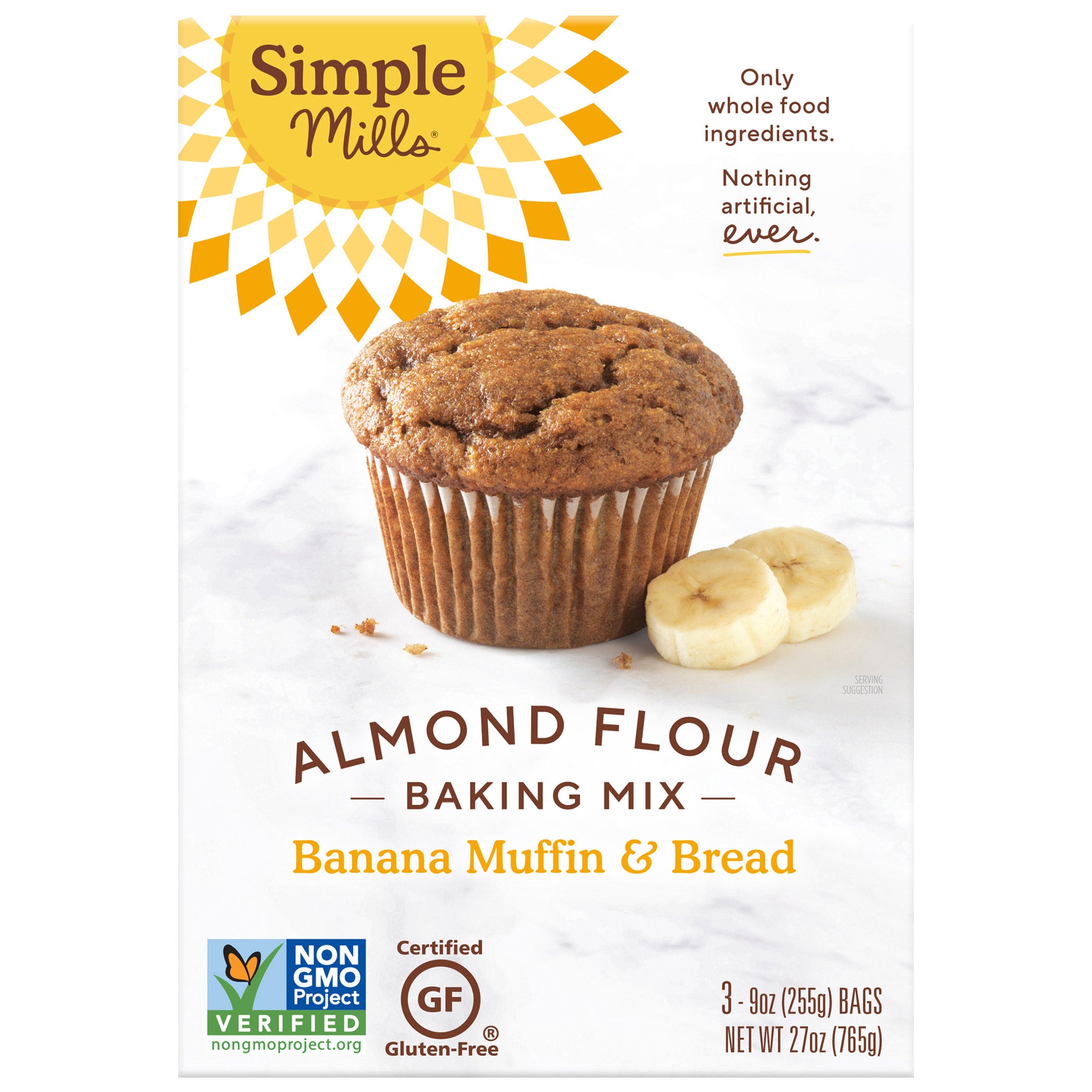 SIMPLE MILLS ALMOND FLOUR BANANA BAKING MIX 27 OUNCES