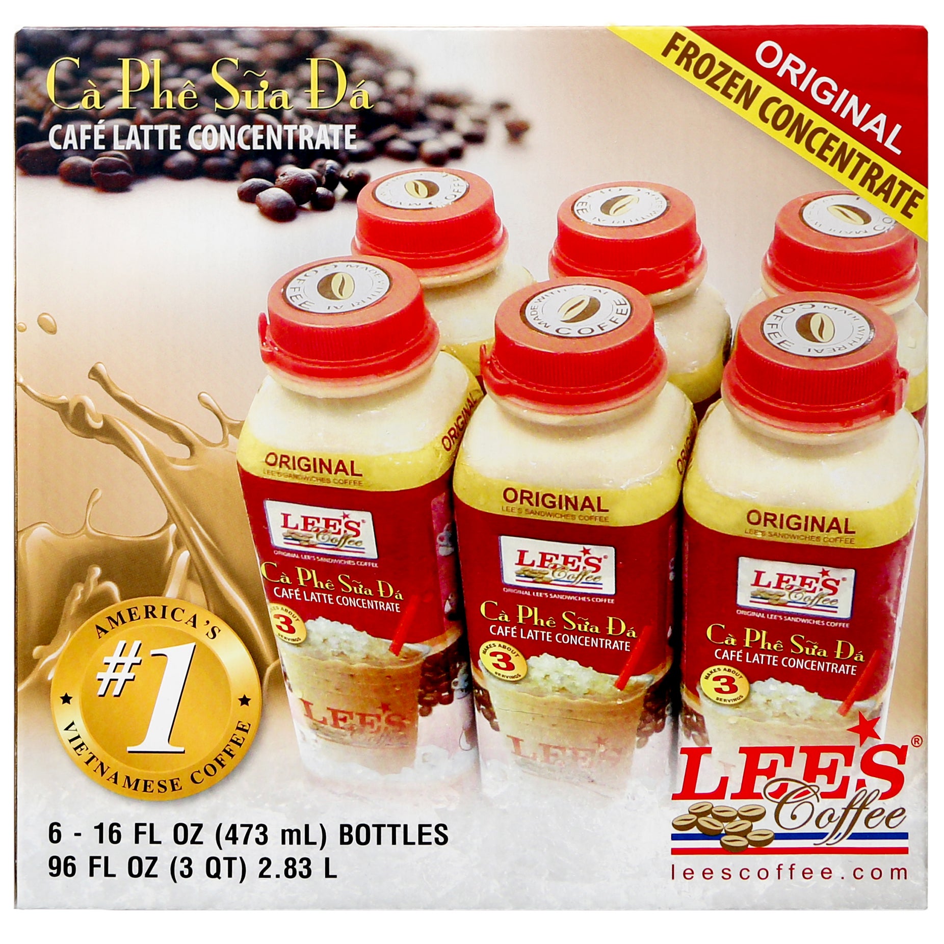 LEE'S COFFEE LATTE CONCENTRATE 6/16 OZ - Image 1