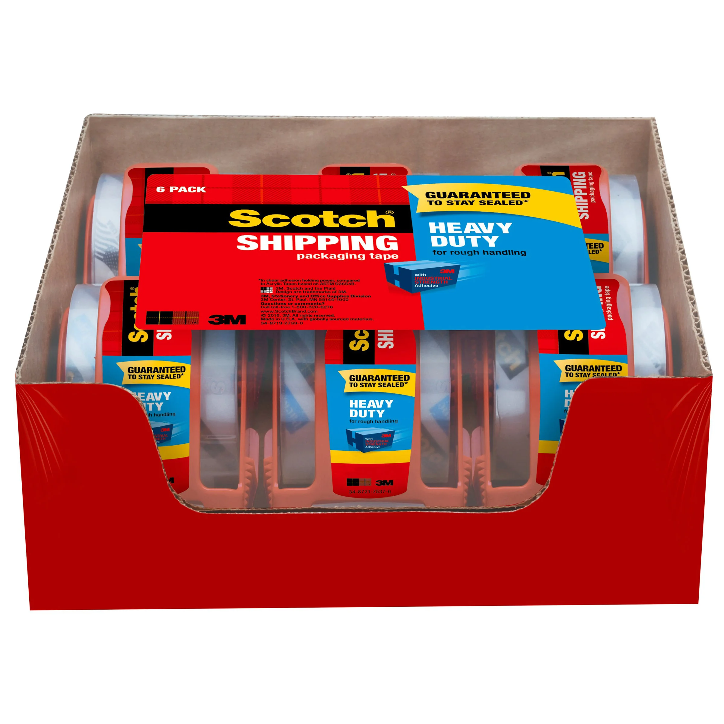 SCOTCH SHIPPING/PACKAGING TAPE 6PK - Image 1