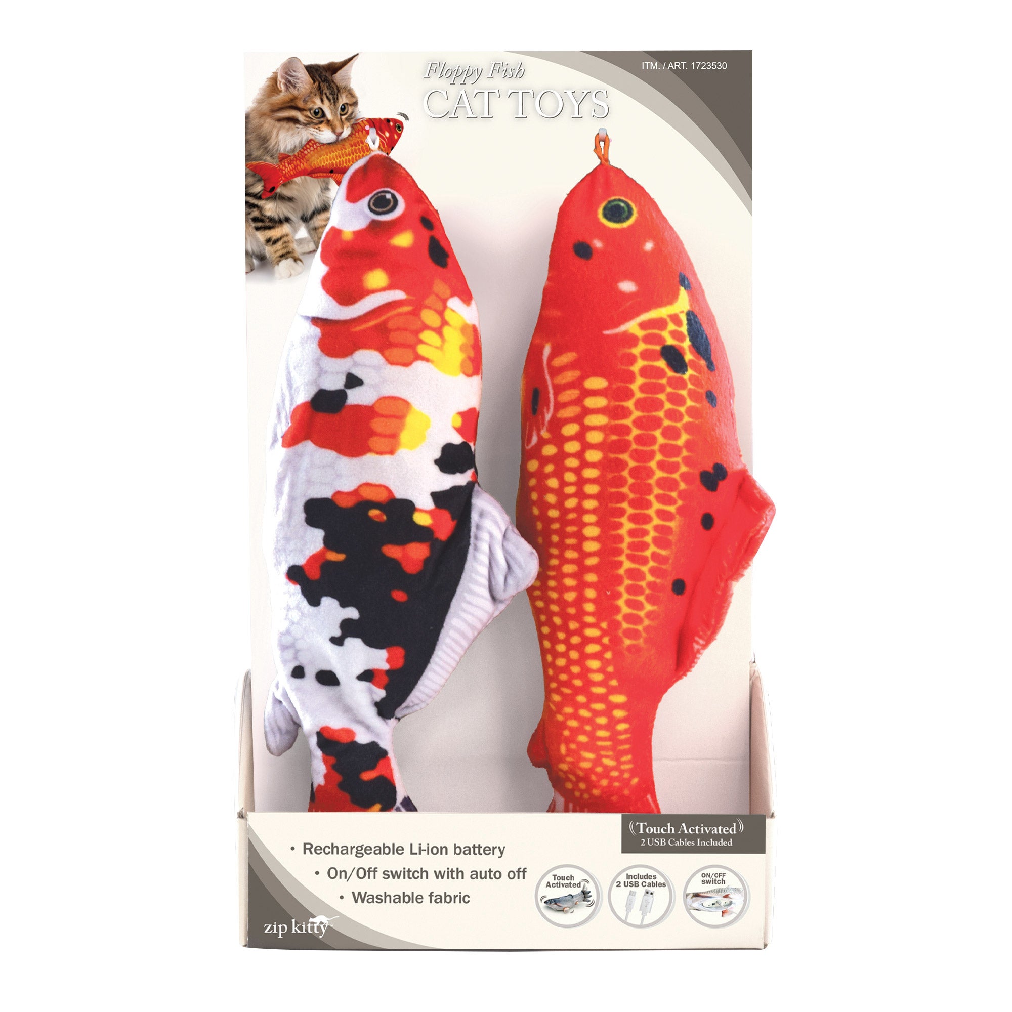 FLOPPY FISH INTERACTIVE CAT TOY 2 PK