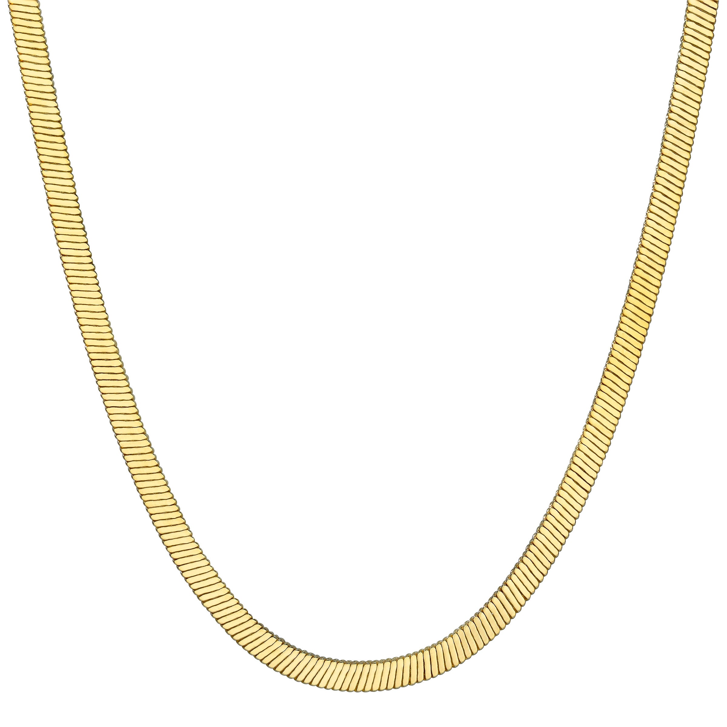 18KT YELLOW GOLD 18¨ FLAT SNAKE NECKLACE MADE IN ITALY