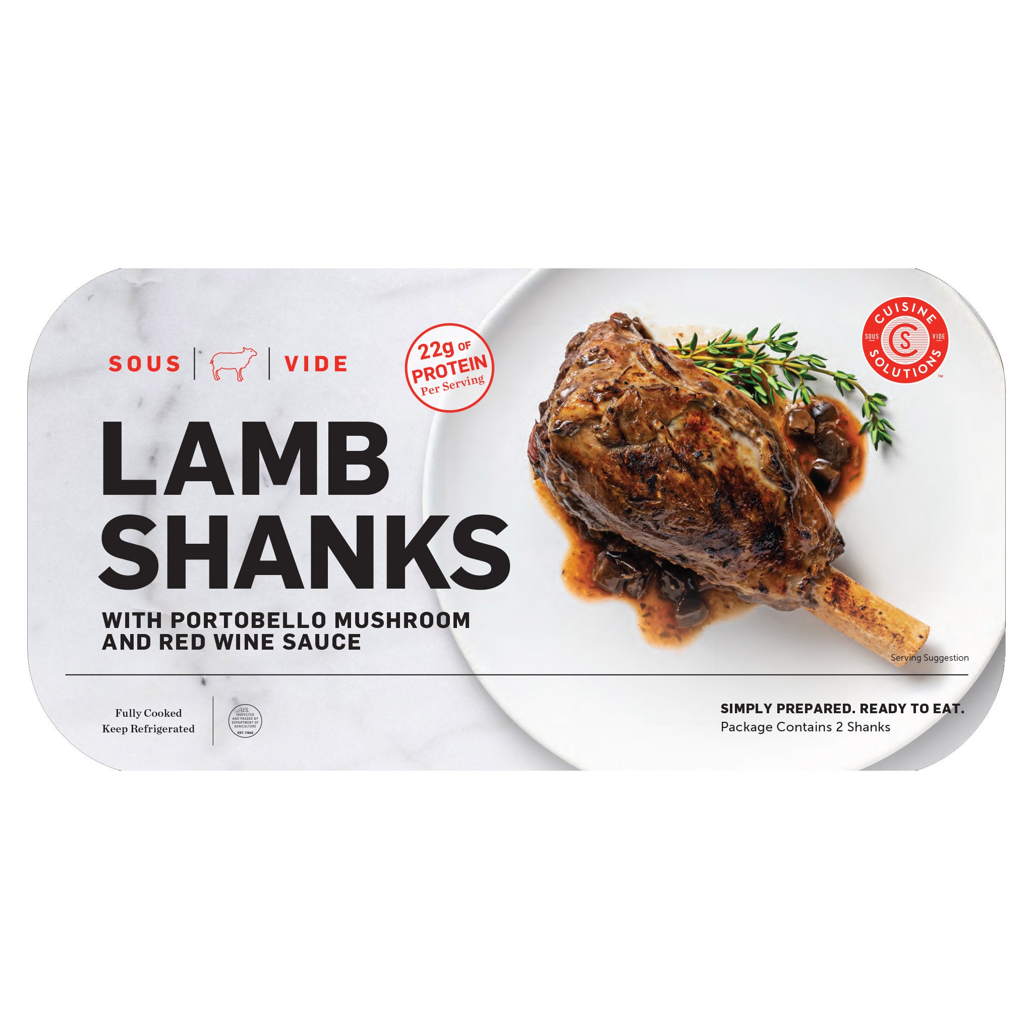 CUISINE SOLUTIONS LAMB SHANK PORTABELLO PER LB - Image 1