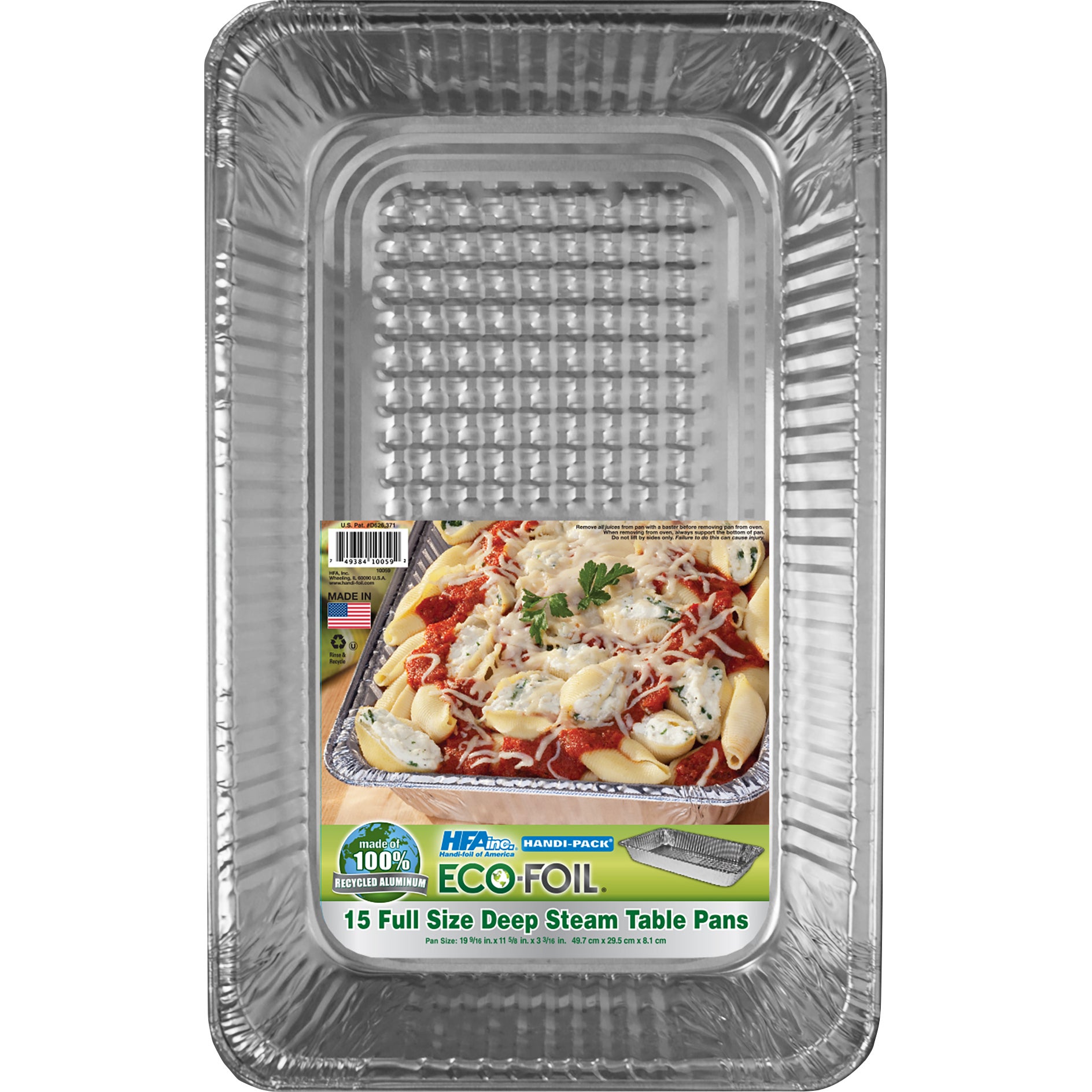 ECO FOIL FULL SIZE STEAM PANS 15 COUNT