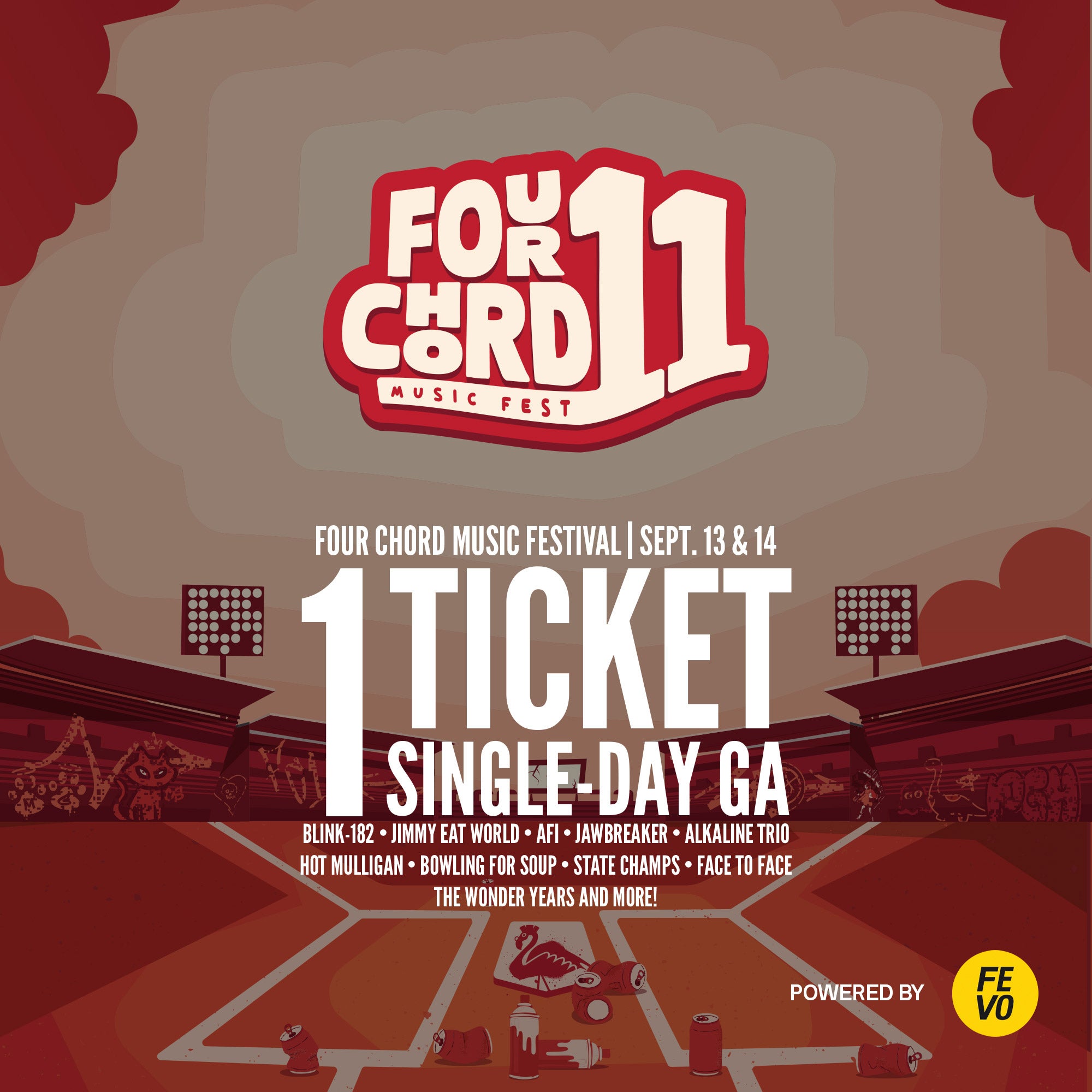 FOUR CHORD FESTIVAL 1 SINGLE DAY GA TICKET ITEM IS NON-REFUNDABLE