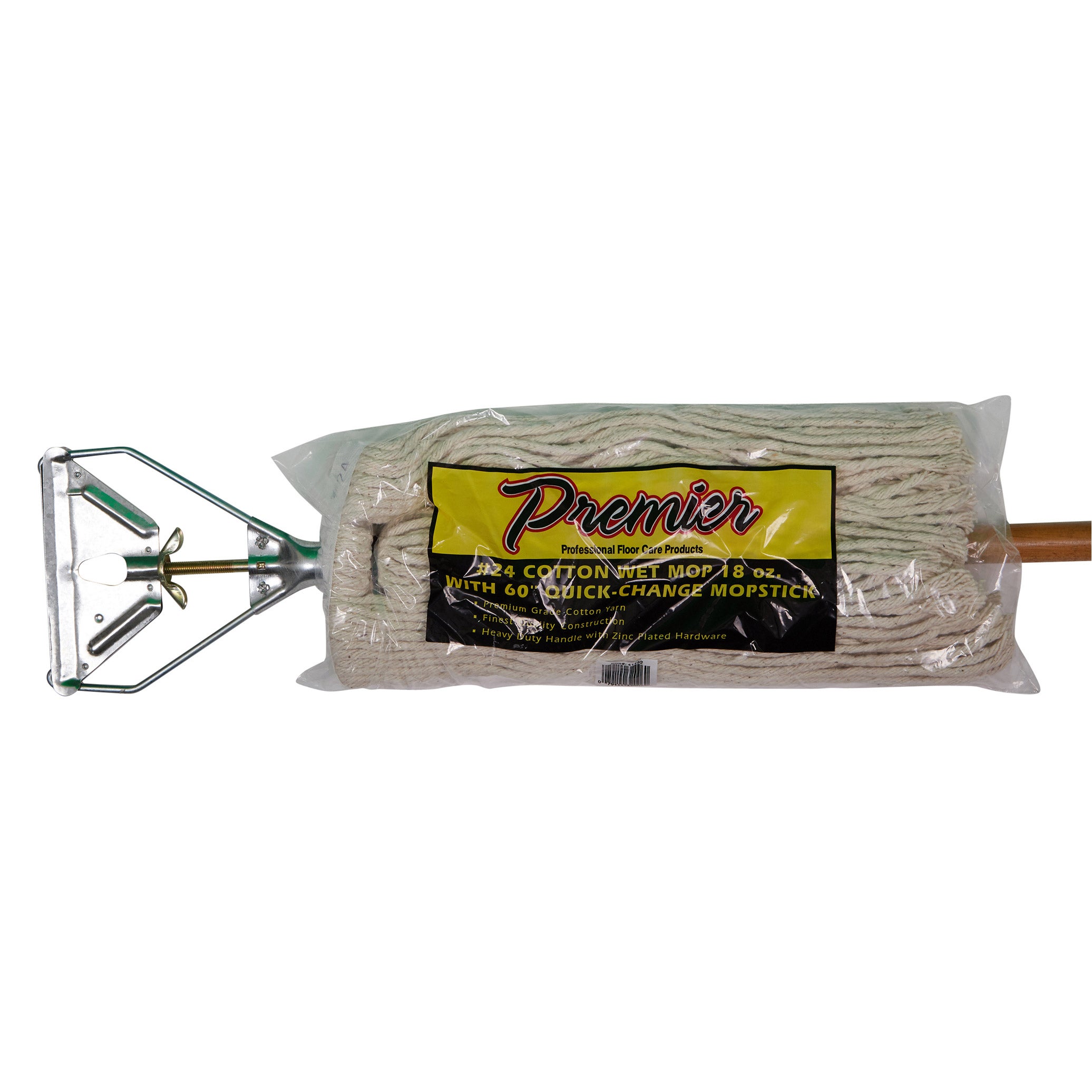 MOPSTICK W/ 18-OZ. COTTON MOP HEAD