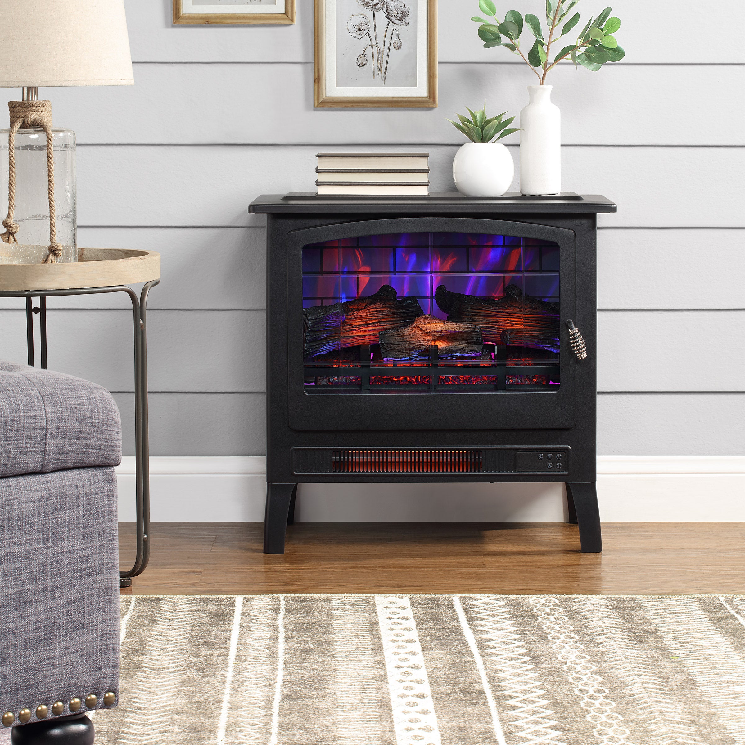BAYSIDE FURNISHINGS ELECTRIC FIREPLACE STOVE HEATER