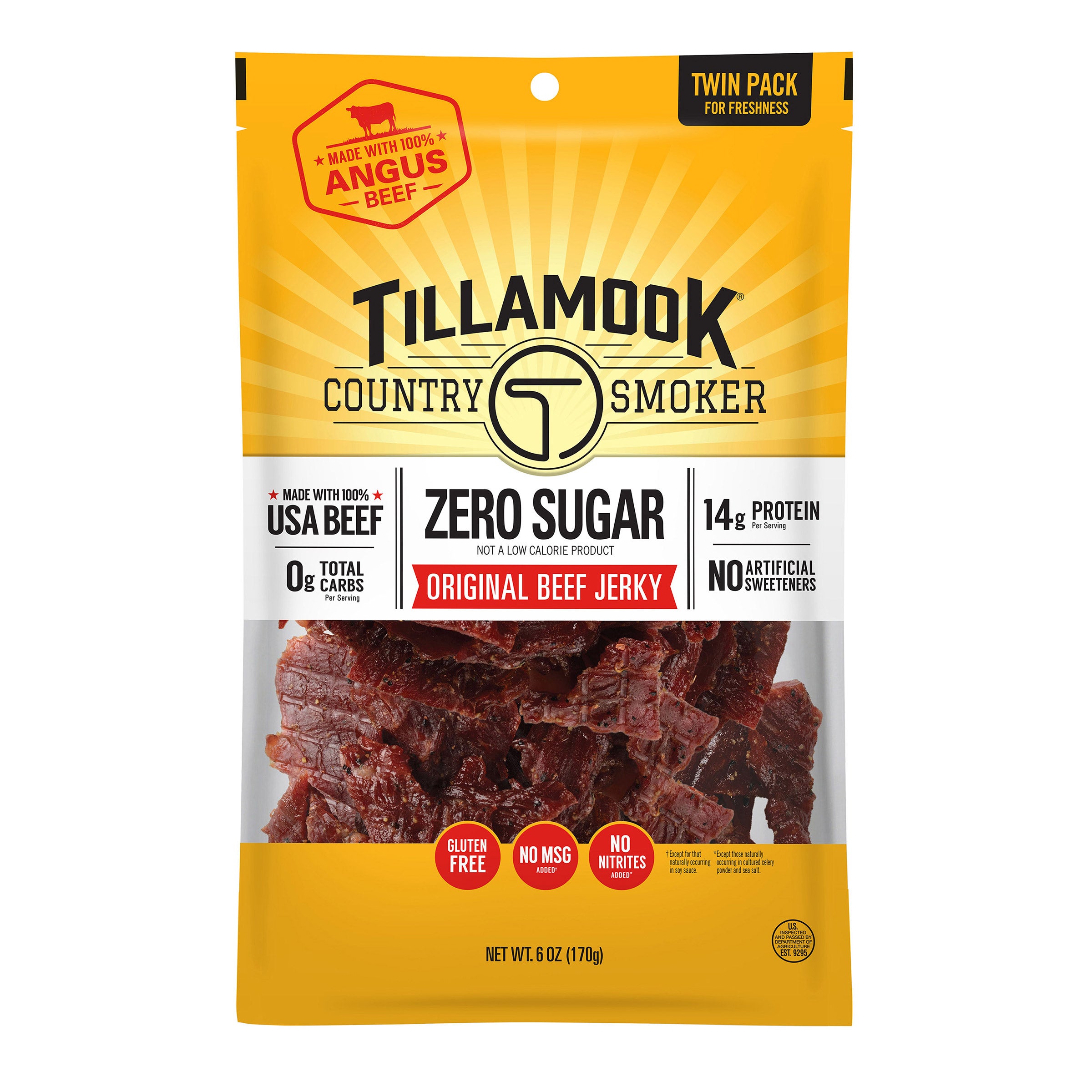 TILLAMOOK ZERO SUGAR JERKY 12 OZ
