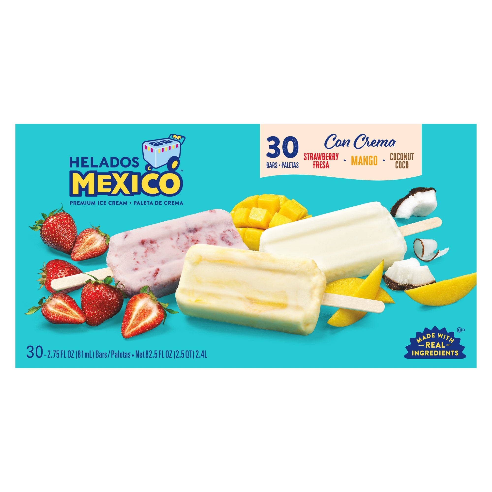 HELADOS MEXICO PALETAS VARIETY PACK 30 COUNT 82.5OZ