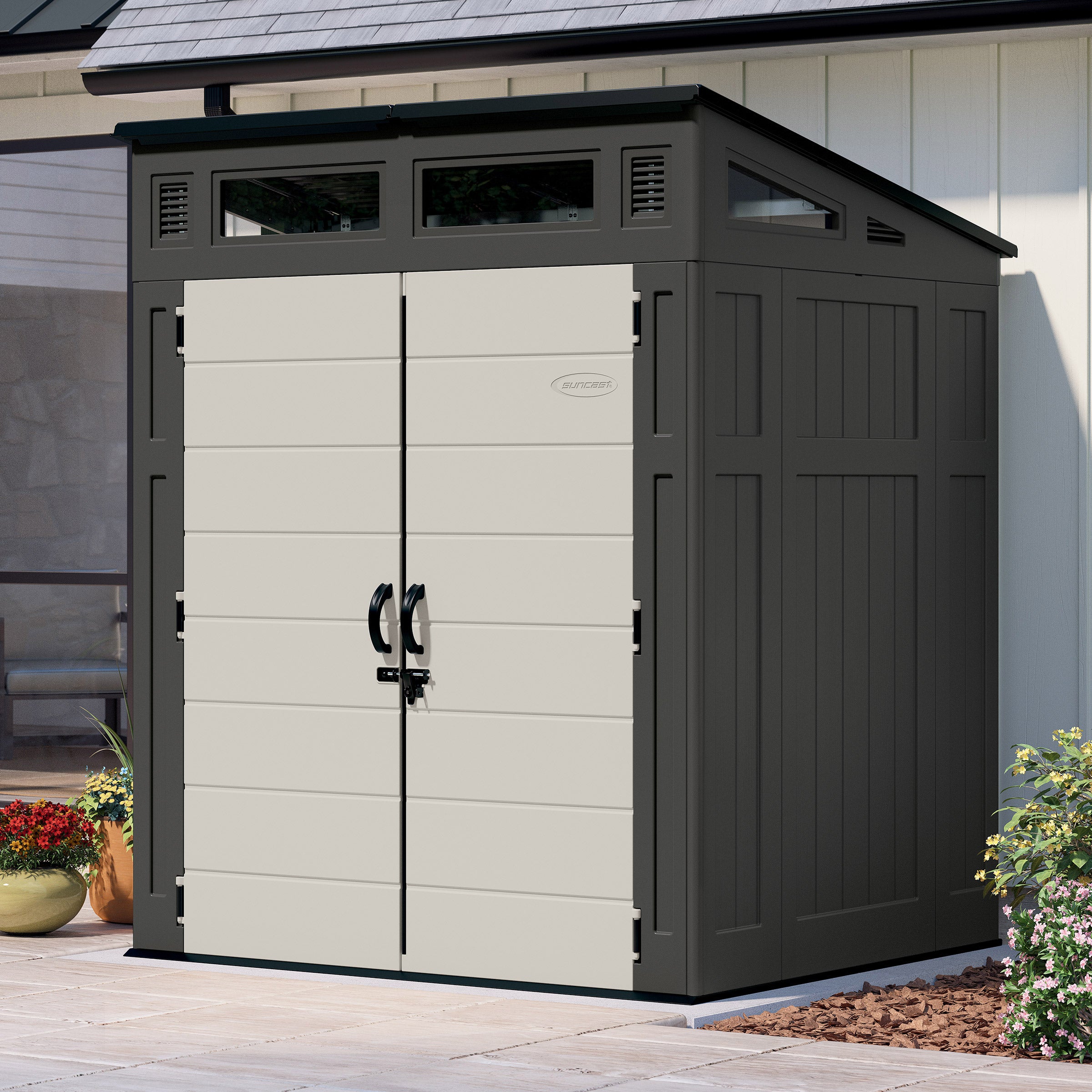 SUNCAST 6'X 5' RESIN MODERN SHED - Image 1