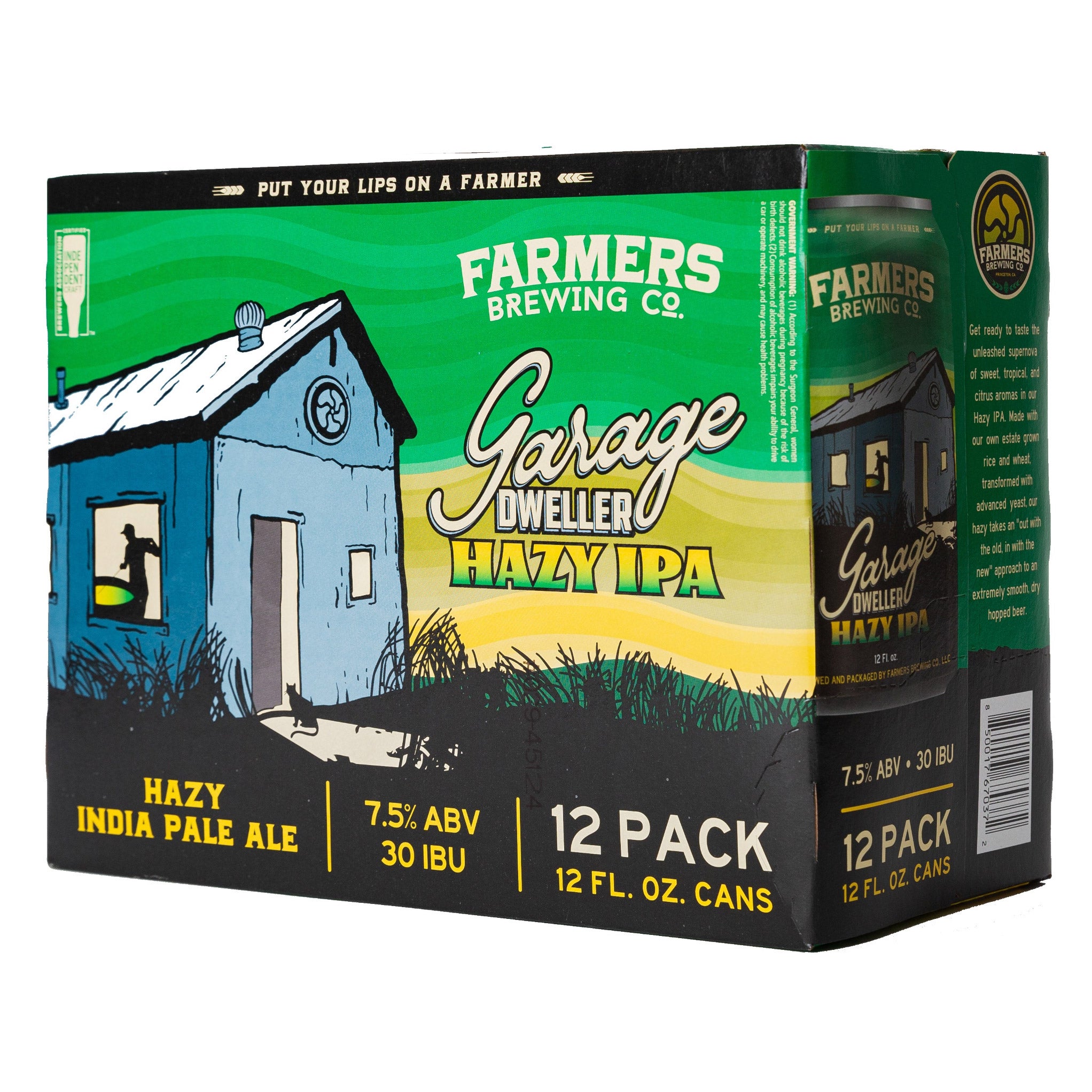 FARMERS BREWING CO GARAGE DWELLER IPA PRINCETON CA, 12/12OZ