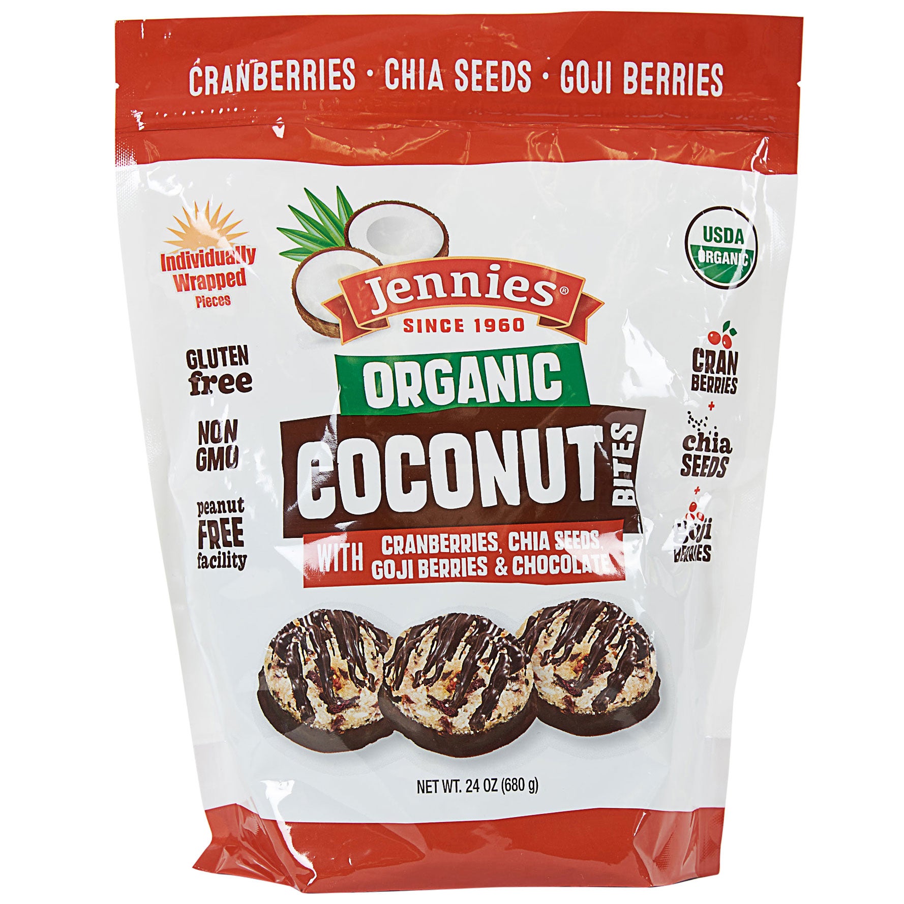 JENNIES ORGANIC COCONUT BITES 24 OZ