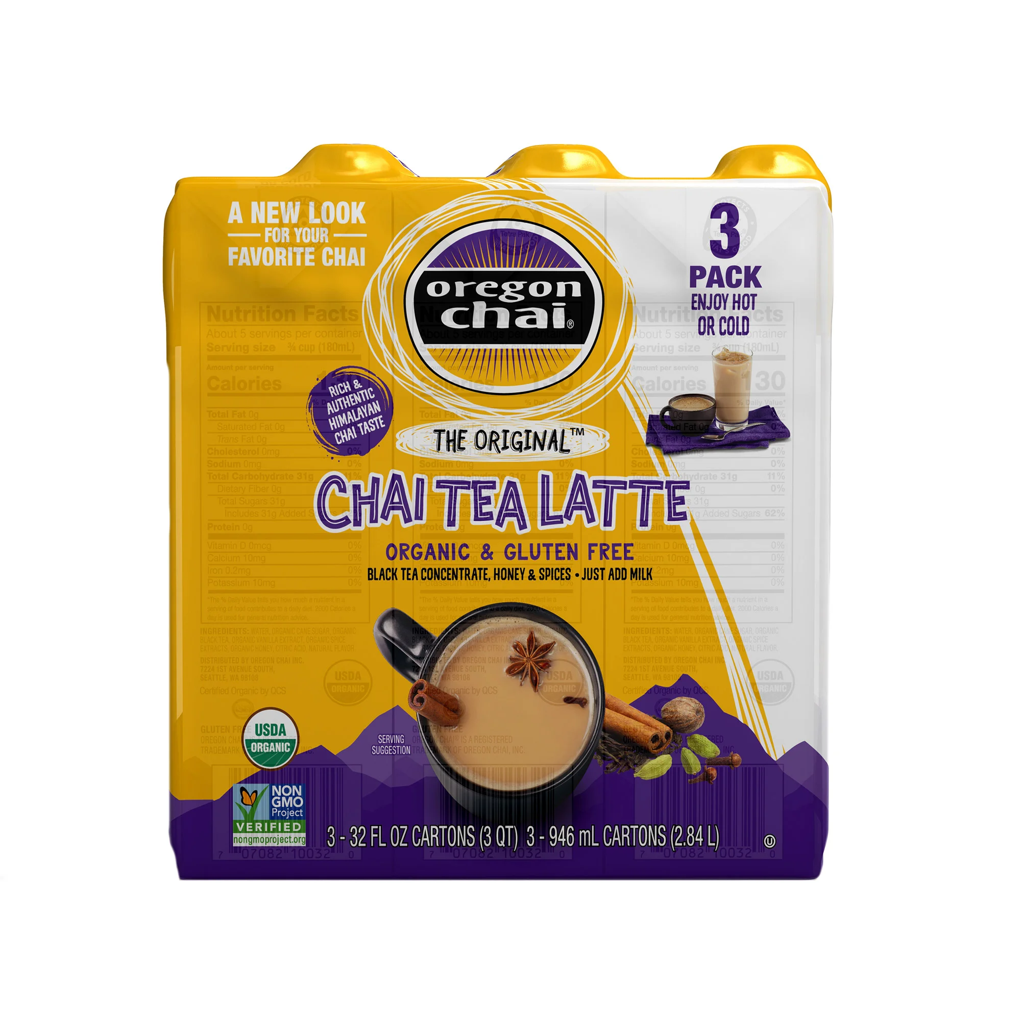 OREGON CHAI ORGANIC CHAI TEA LATTE CONCENTRATE 3/32 OZ - Image 1
