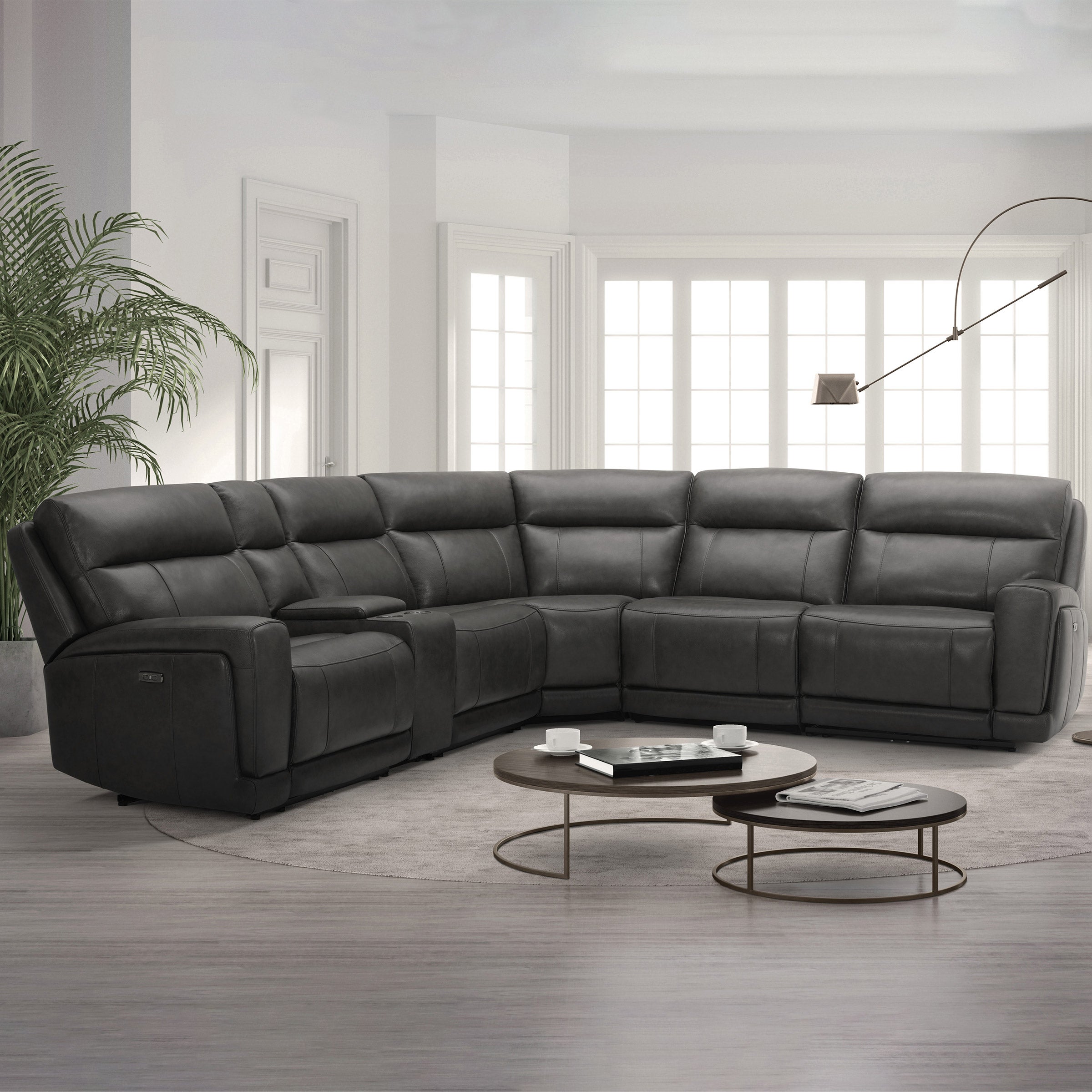 GILMAN CREEK LAURETTA LEATHER RECLINING SECTIONAL