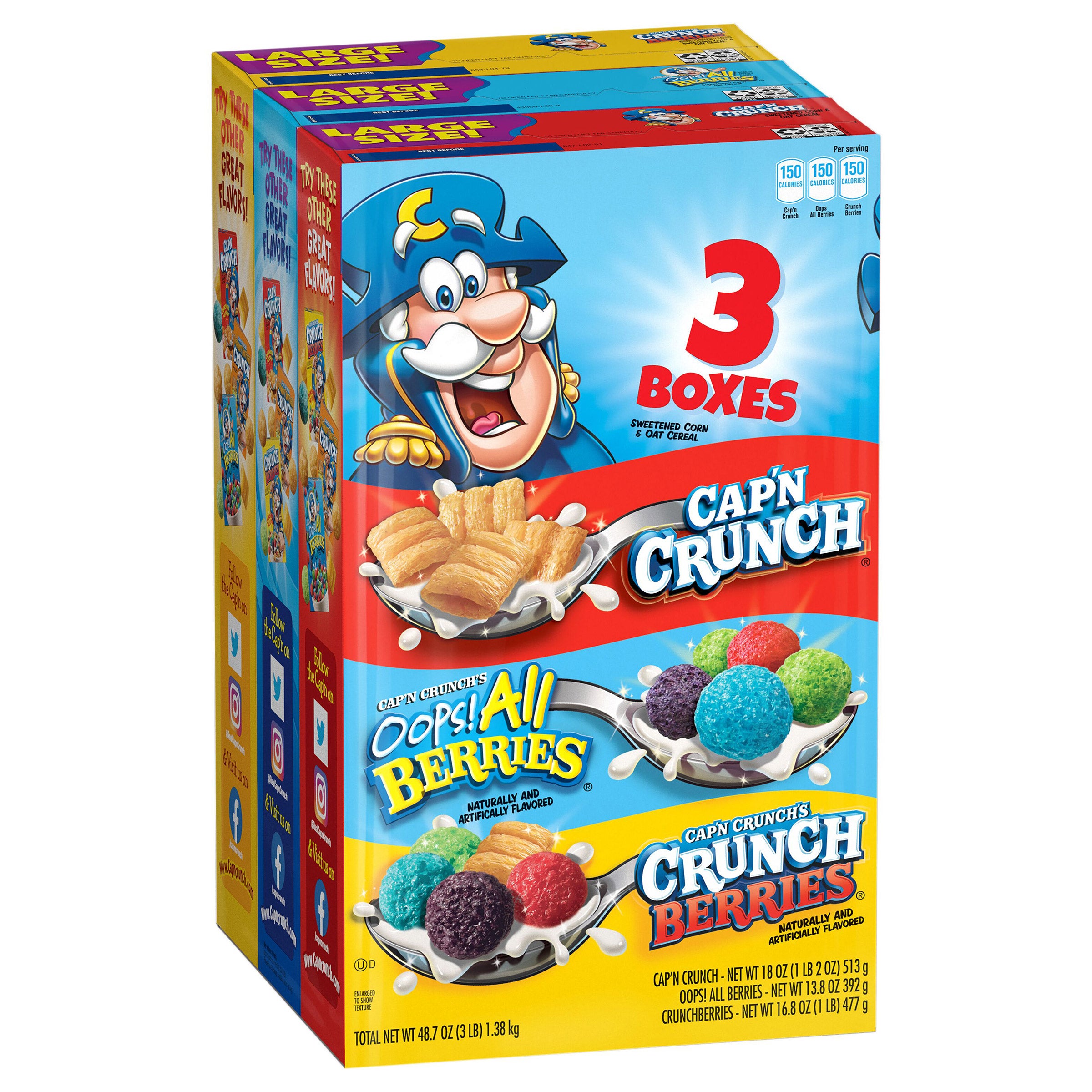 CAP'N CRUNCH VARIETY PACK 48.7 OUNCES