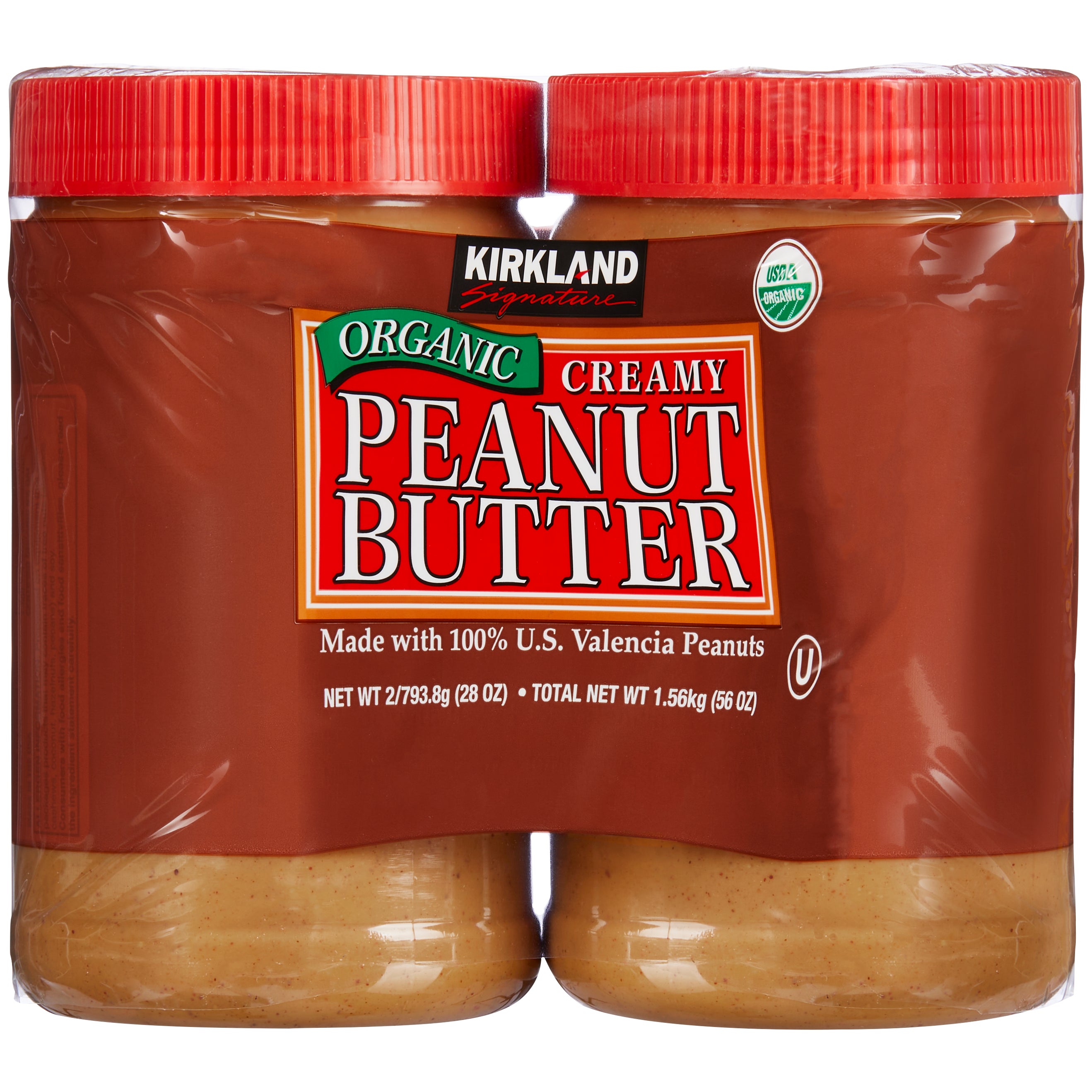 KIRKLAND SIGNATURE ORGANIC PEANUT BUTTER 2/28 OUNCE JARS - Image 1