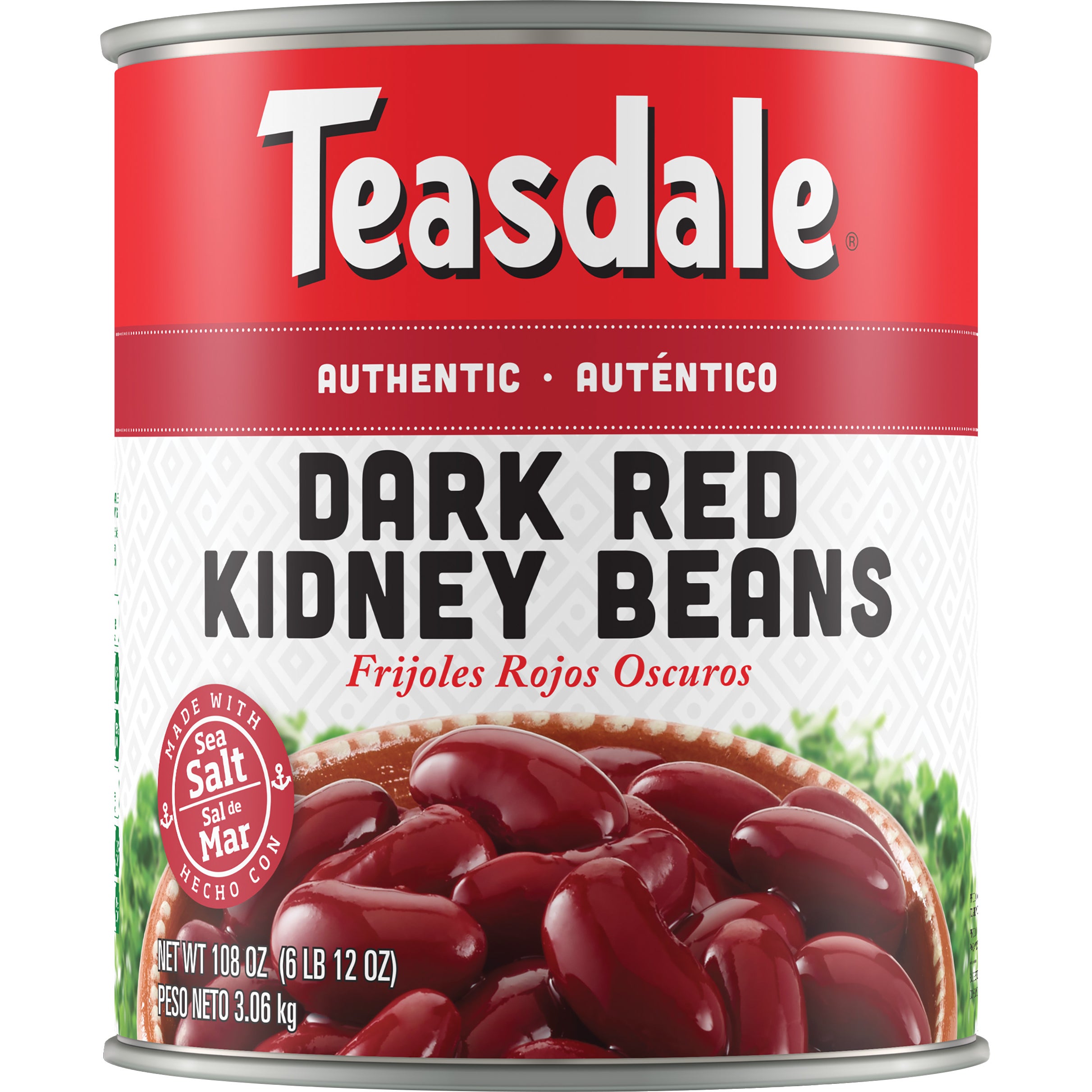 TEASDALE RED KIDNEY BEANS #10 CAN 108 OUNCES
