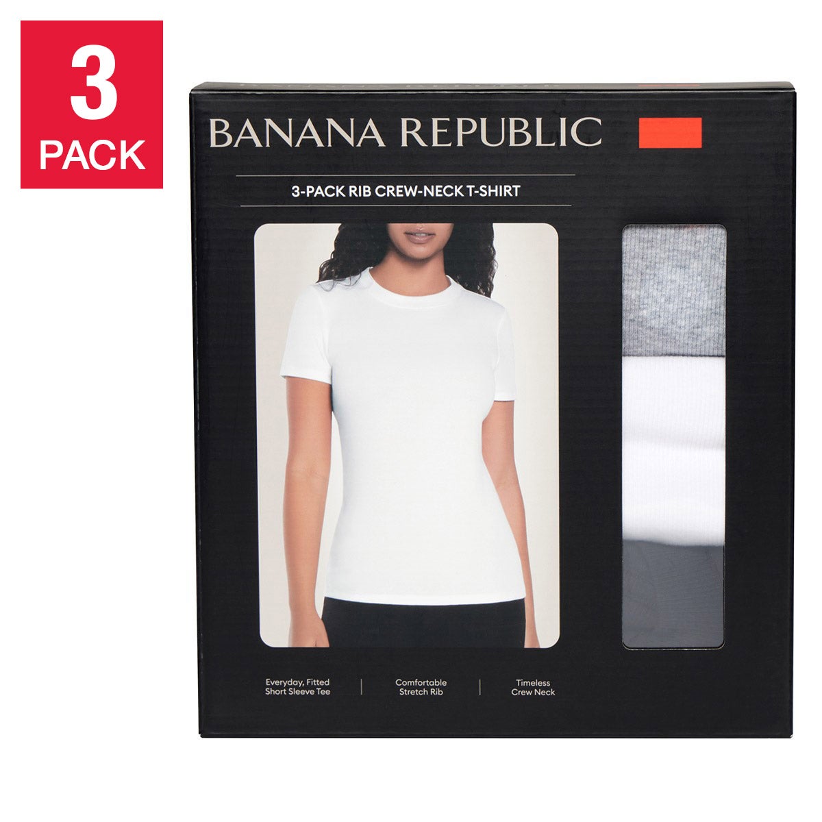 BANANA REPUBLIC + WOMEN'S SHORT SLEEVE TEE 3PK - Image 1