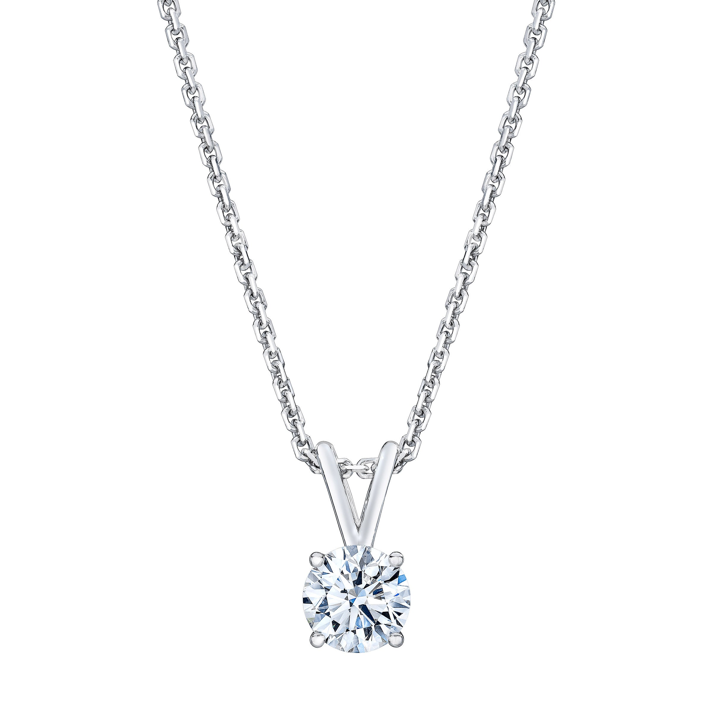 14KT WHITE GOLD VS2 I 1.00CT ROUND DIAMOND SOLITAIRE PENDANT - Image 1