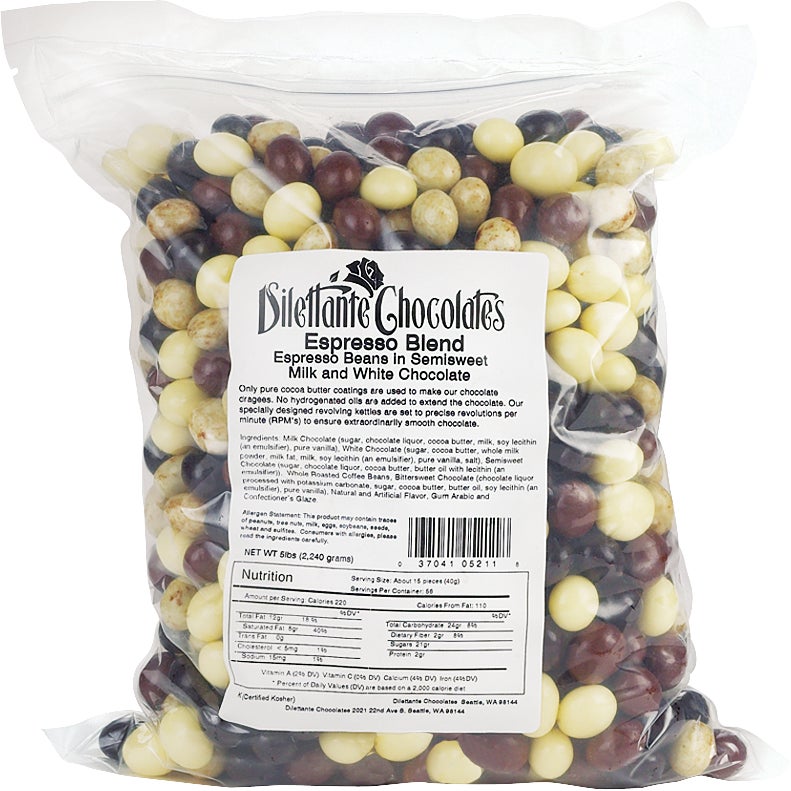 DILETTANTE CHOCOLATE COVERED ESPRESSO BEANS 5 LBS