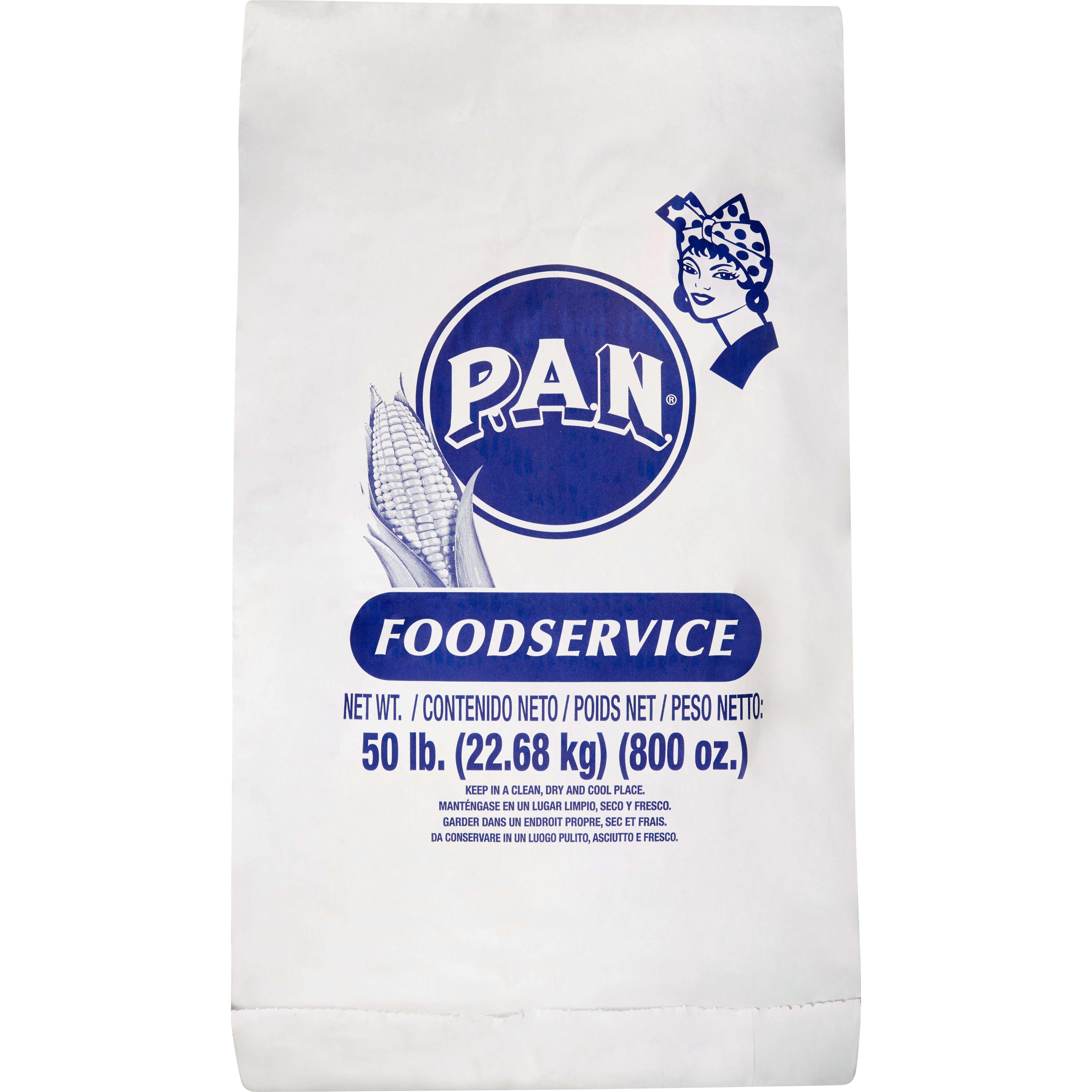 P.A.N. WHITE CORN MEAL 50 LB